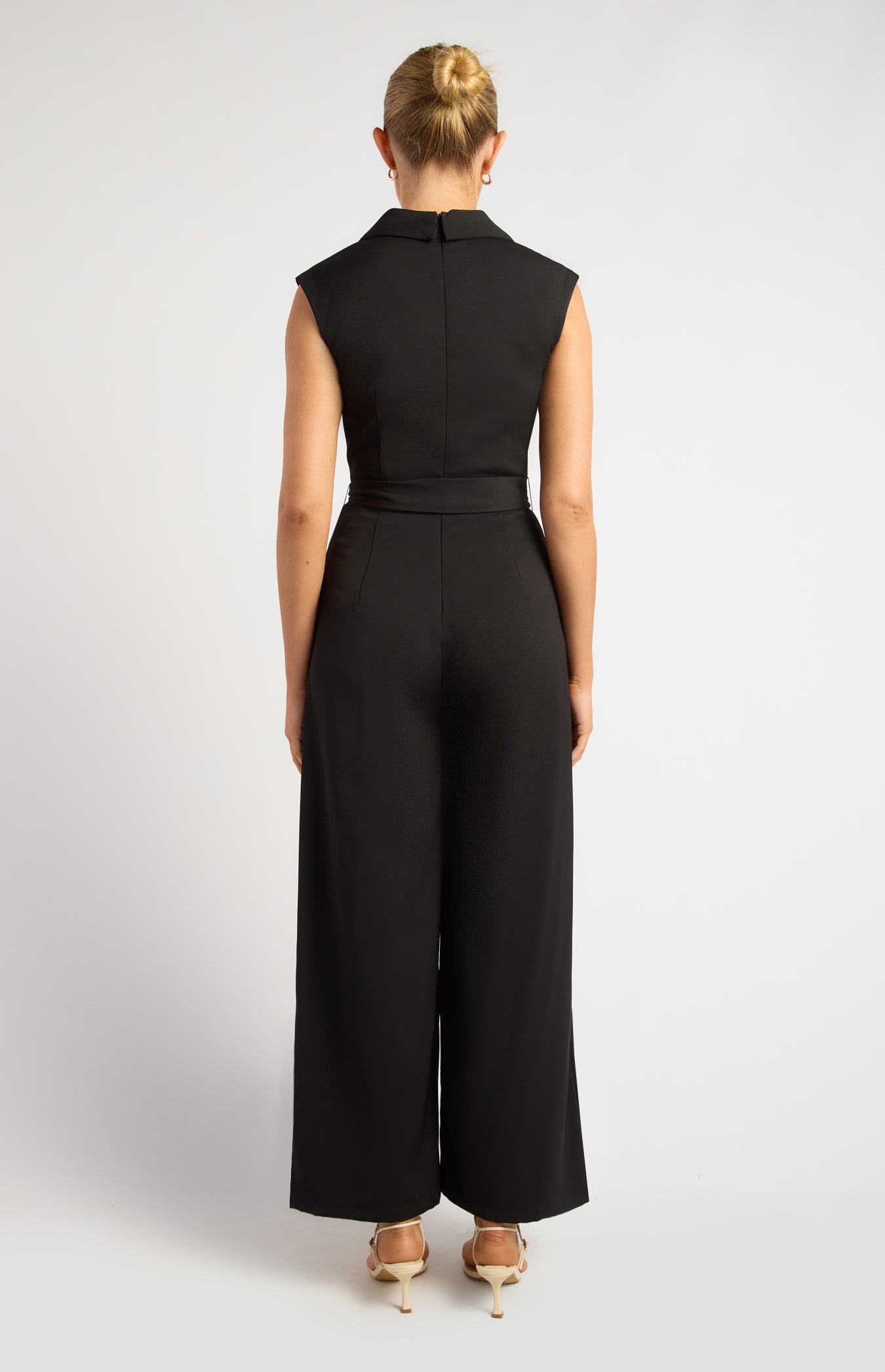 Melina Curved Collar Jumpsuit Black