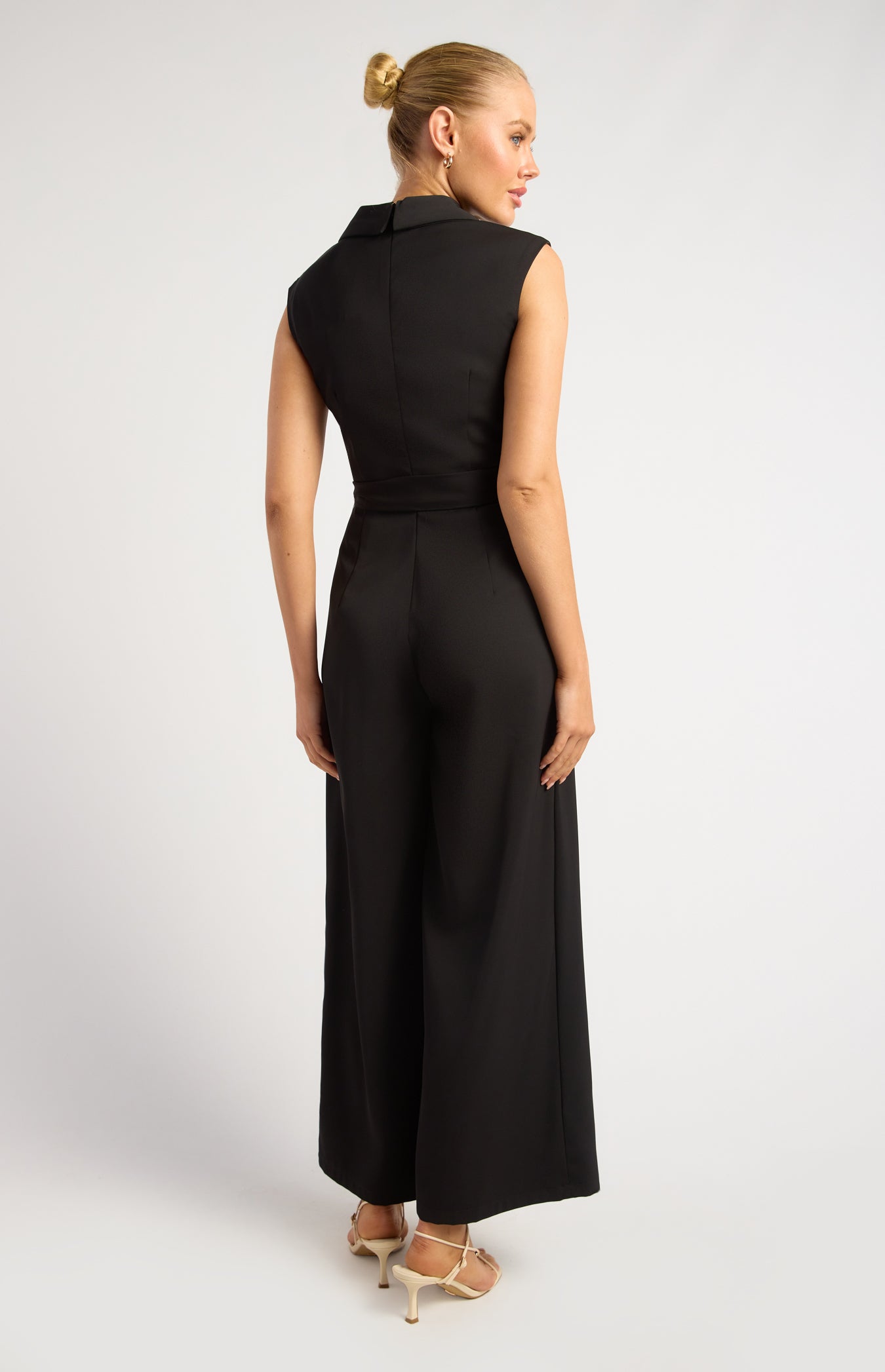 Melina Curved Collar Jumpsuit Black