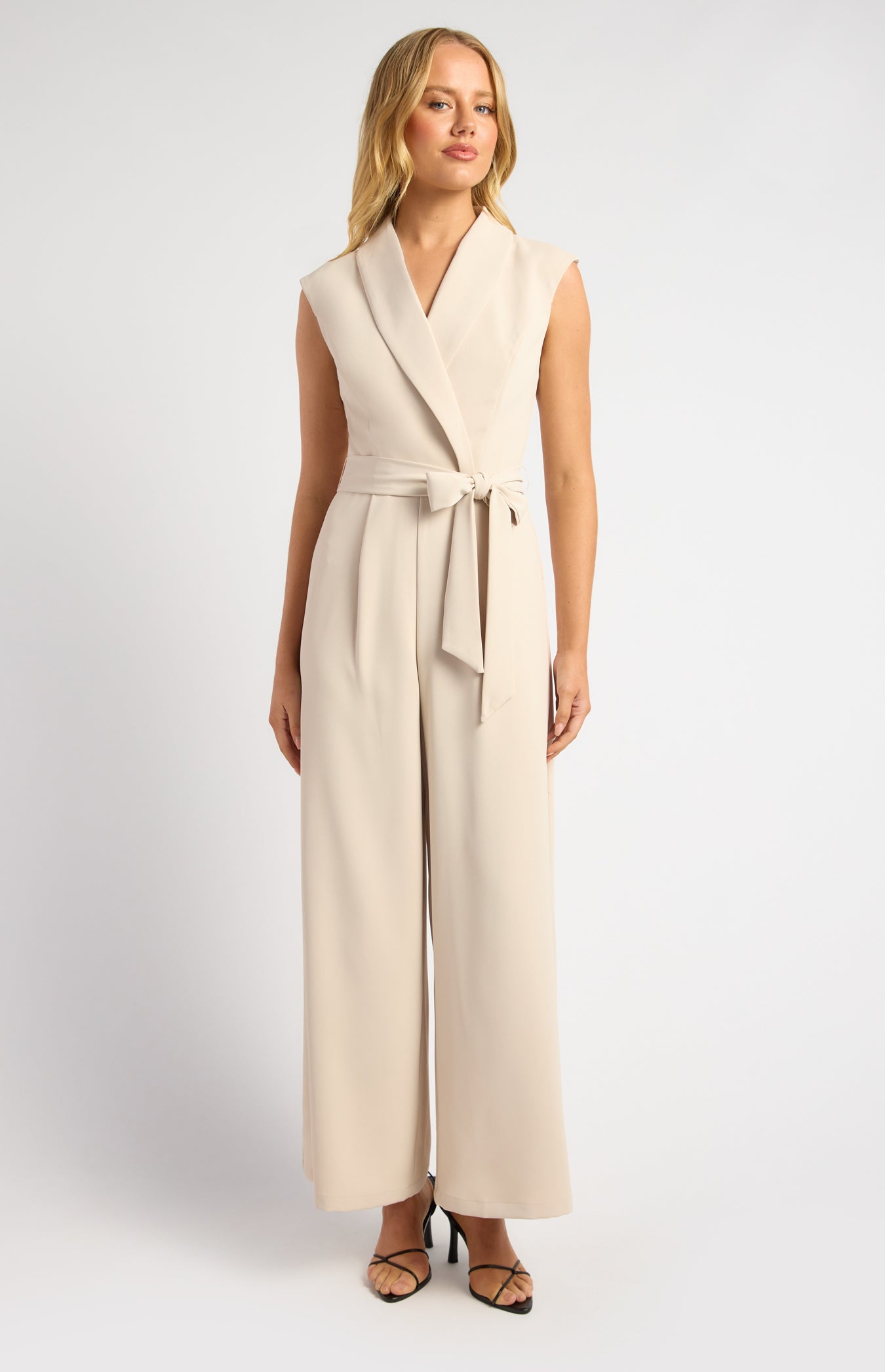 Melina Curved Collar Jumpsuit Bone