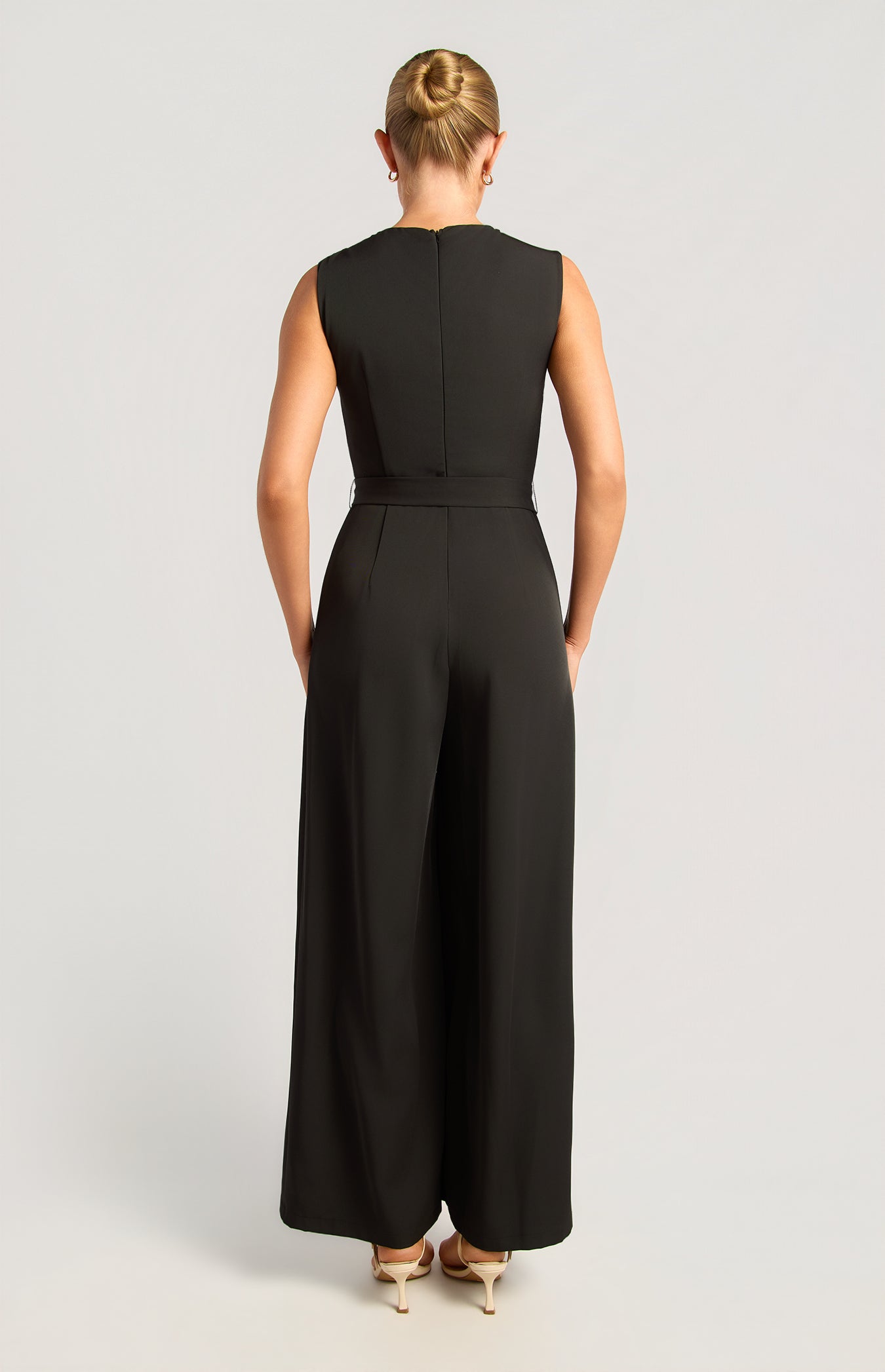 Carson Gold Buckle Jumpsuit Black