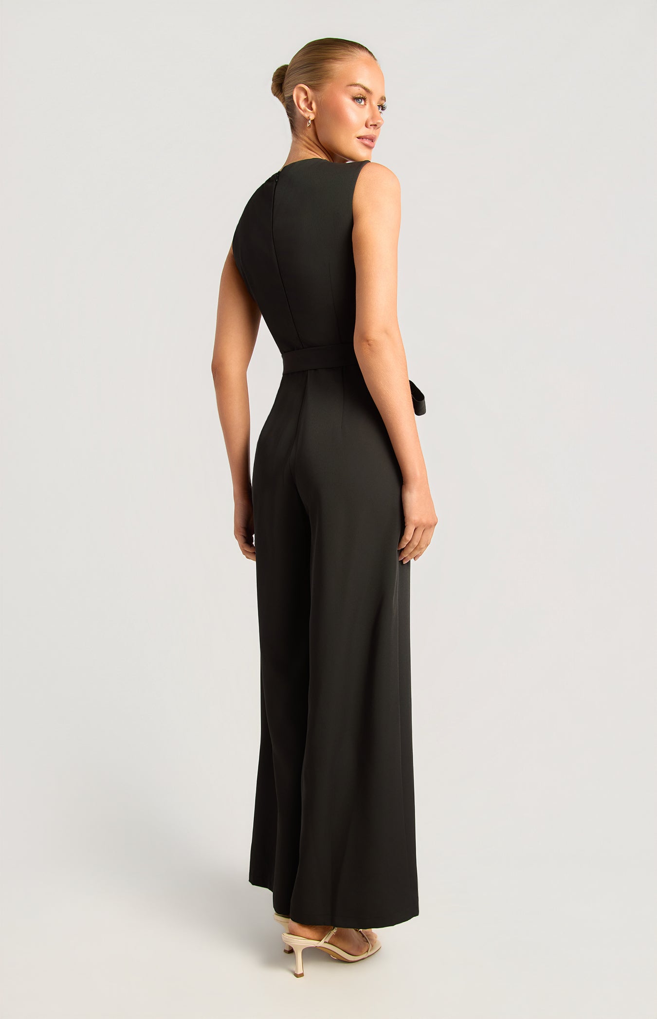Carson Gold Buckle Jumpsuit Black