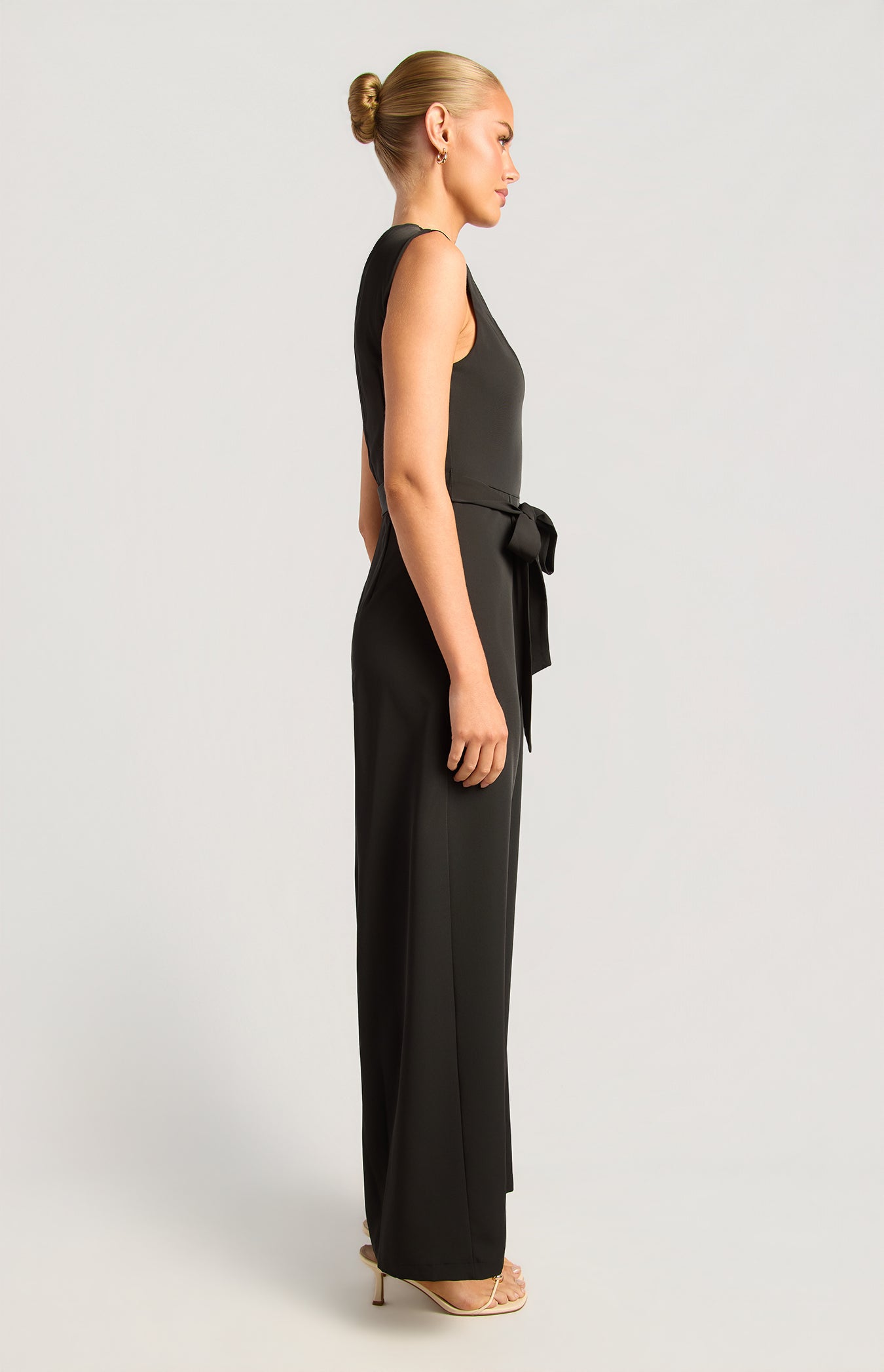 Carson Gold Buckle Jumpsuit Black
