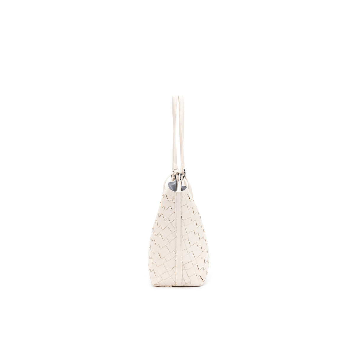 Solana White 2 Piece Woven Handbag Tote