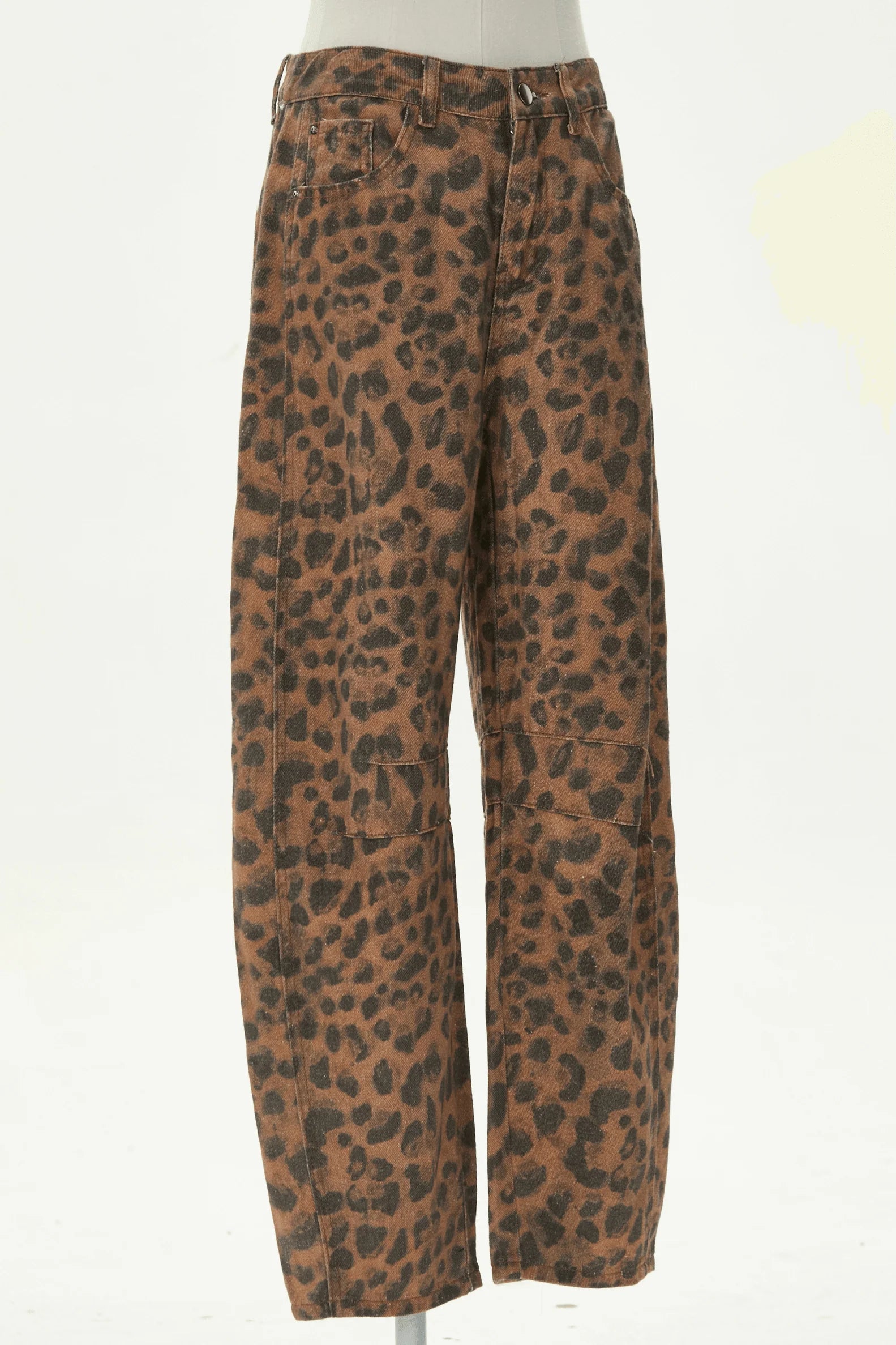 Animal Print Barrel Jeans