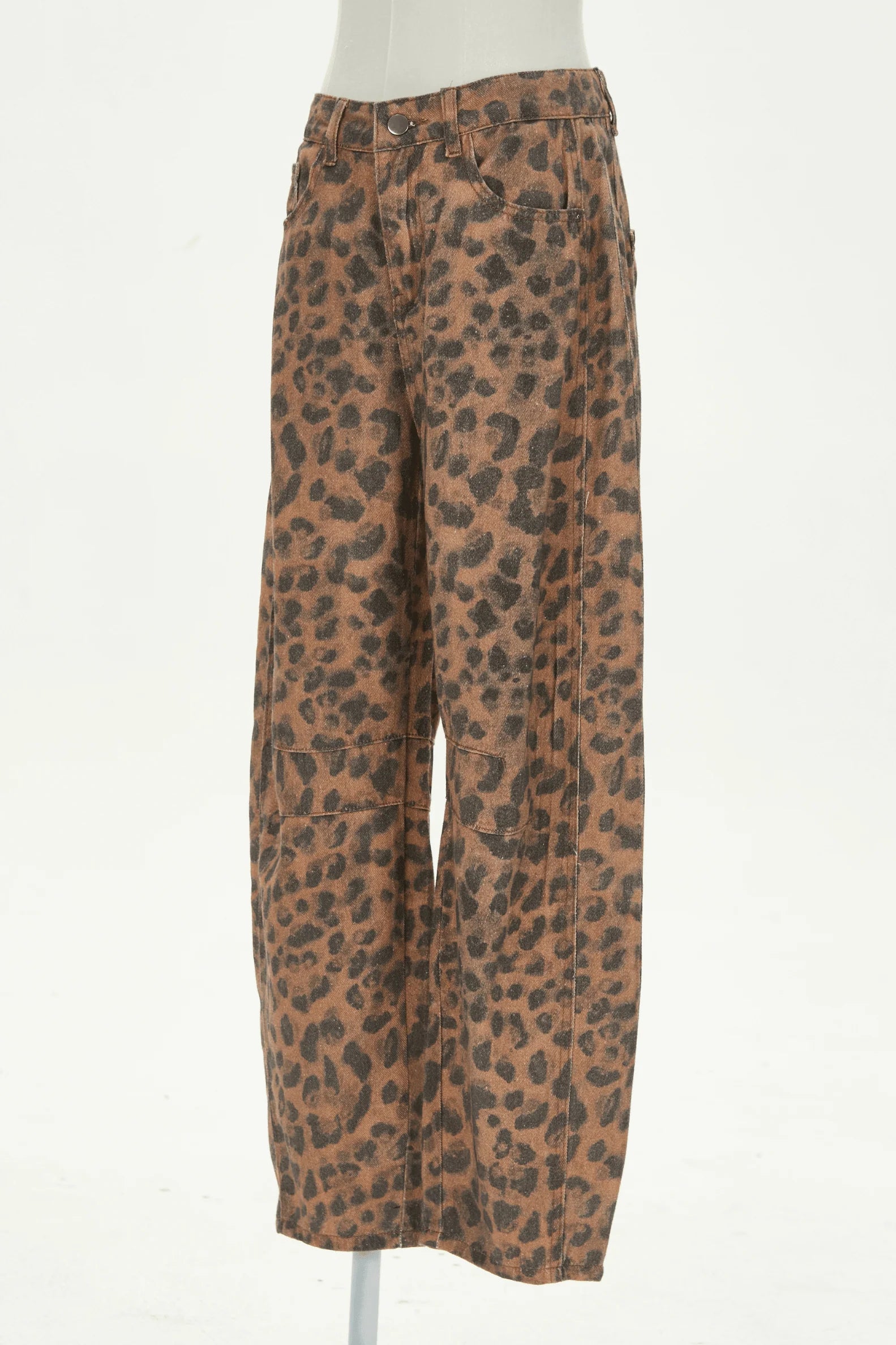 Animal Print Barrel Jeans