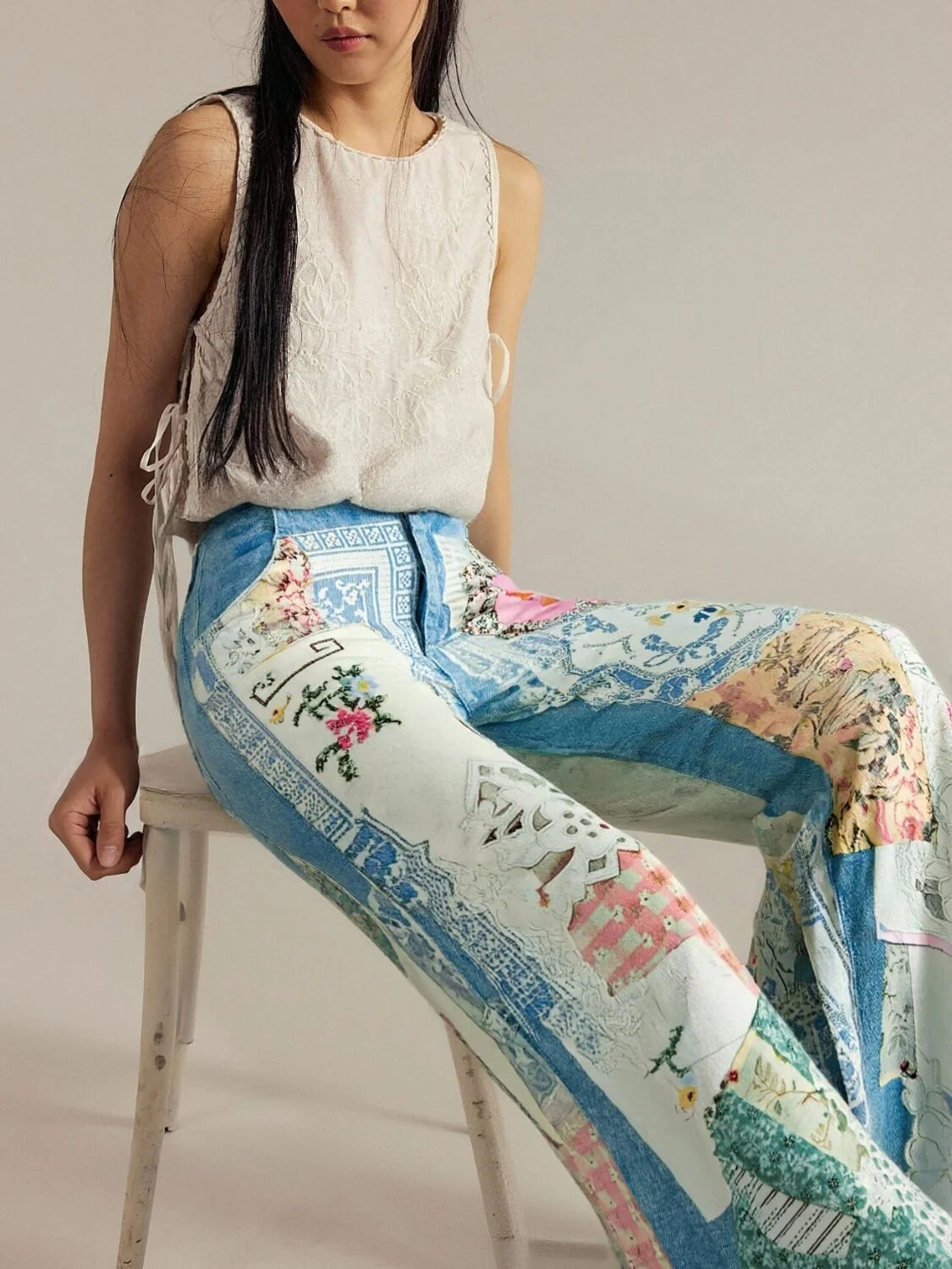Garden of Eden Floral Denim Jean