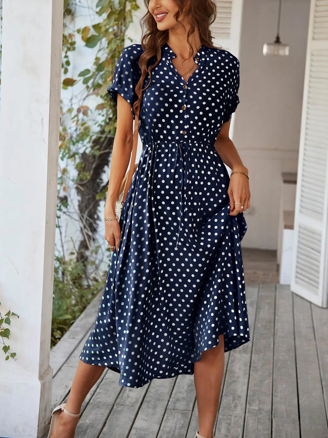 Monroe Midi Dress Navy