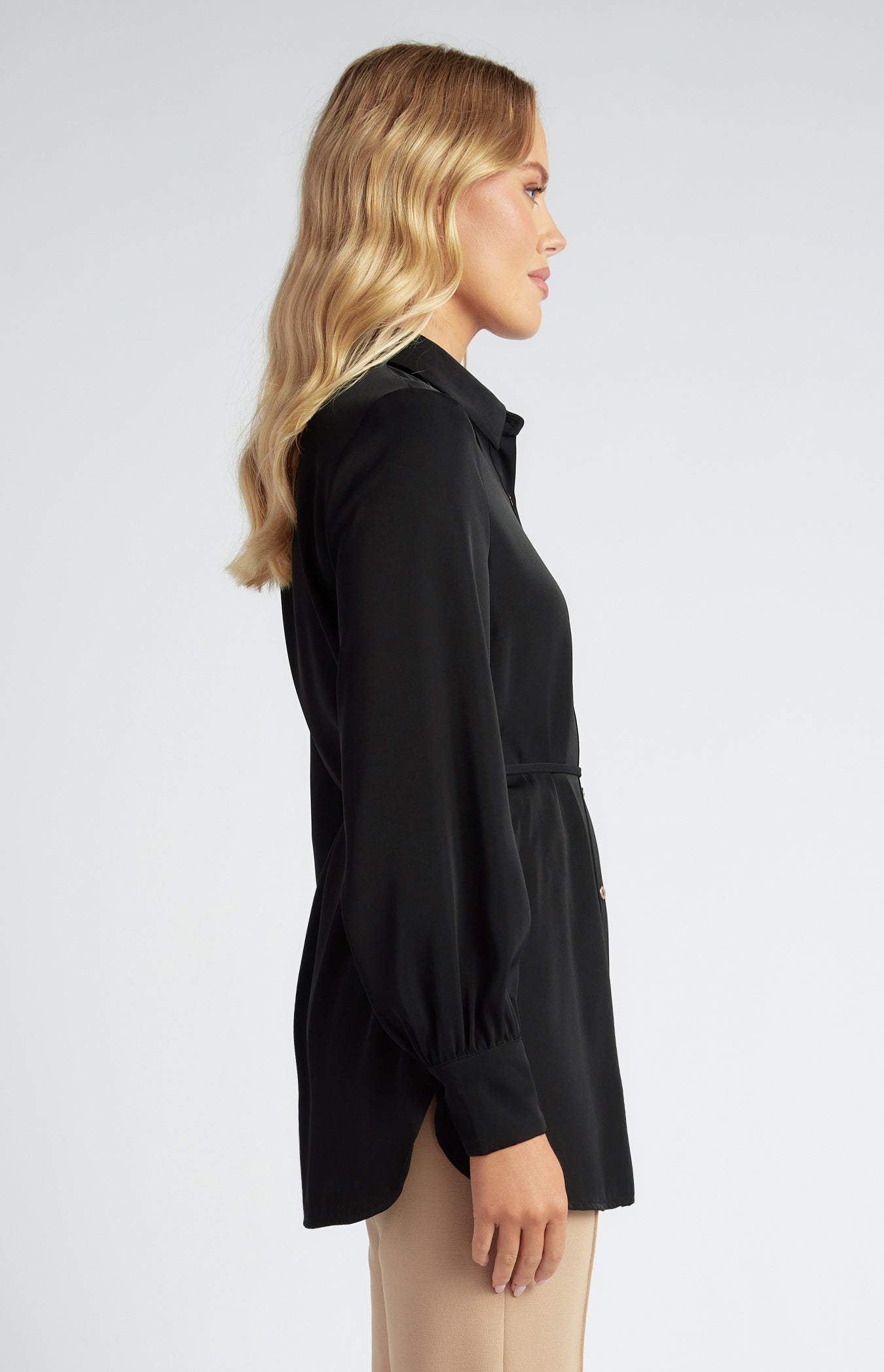Leonie Longline Shirt Black
