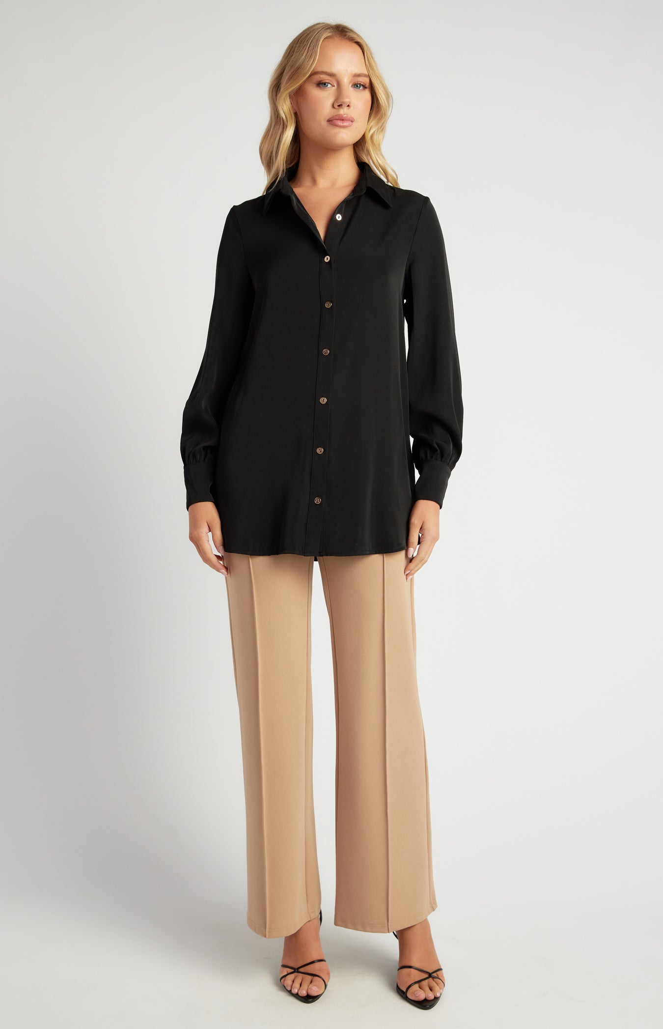 Leonie Longline Shirt Black