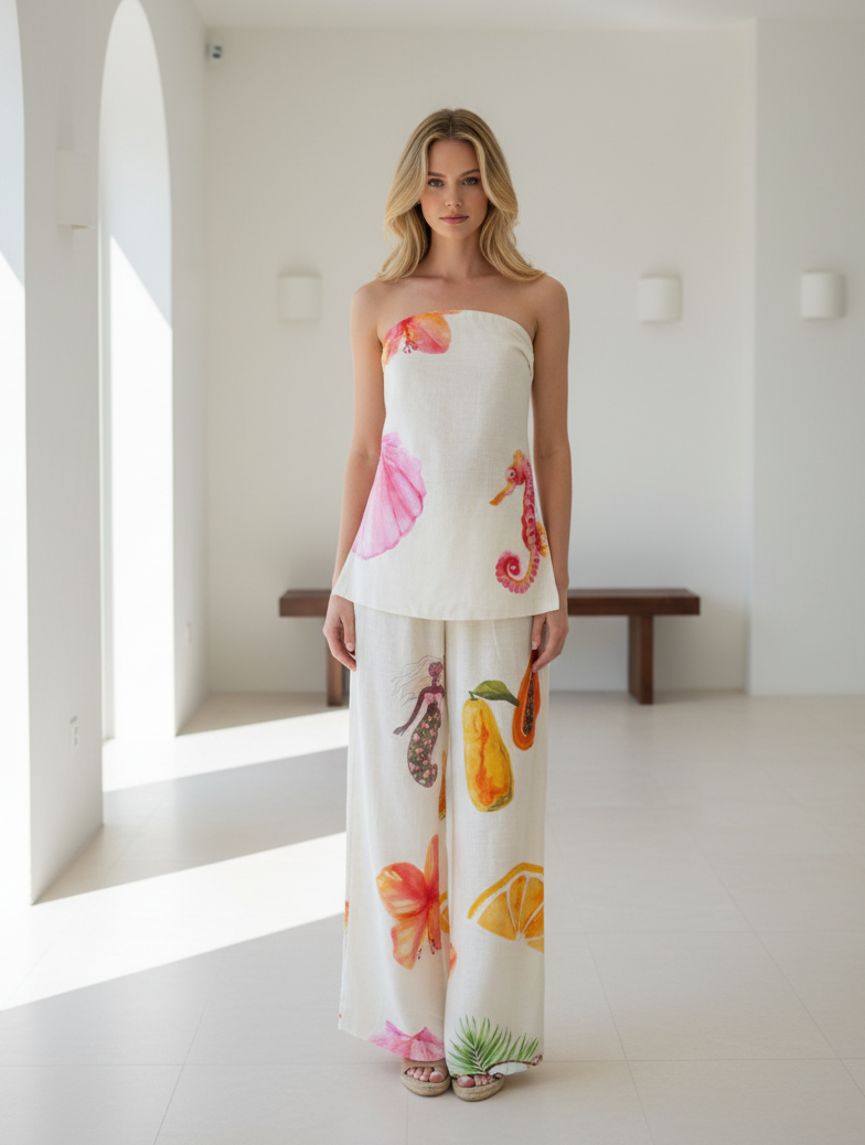Mermaid Island Strapless Pant Set