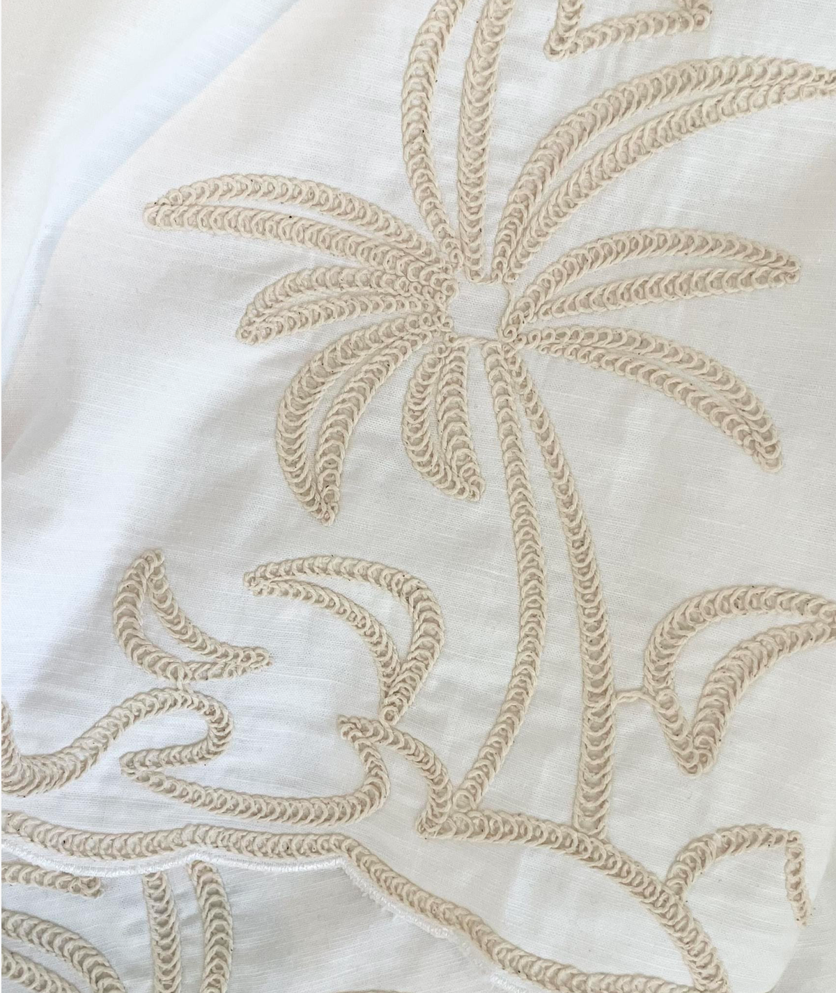 Palm Embroidered Pant White