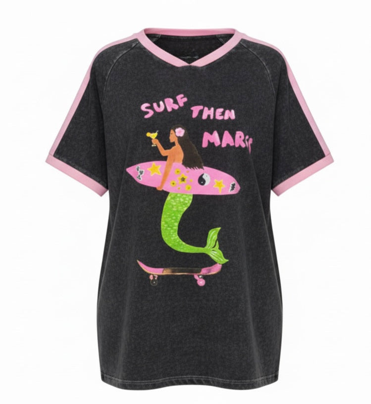 Surf Then Margs Tee Black