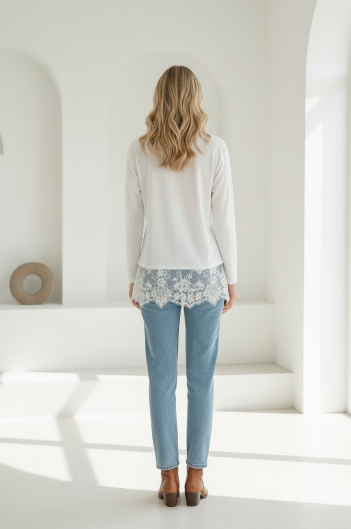 Brodie By Frankie Lace Tee White