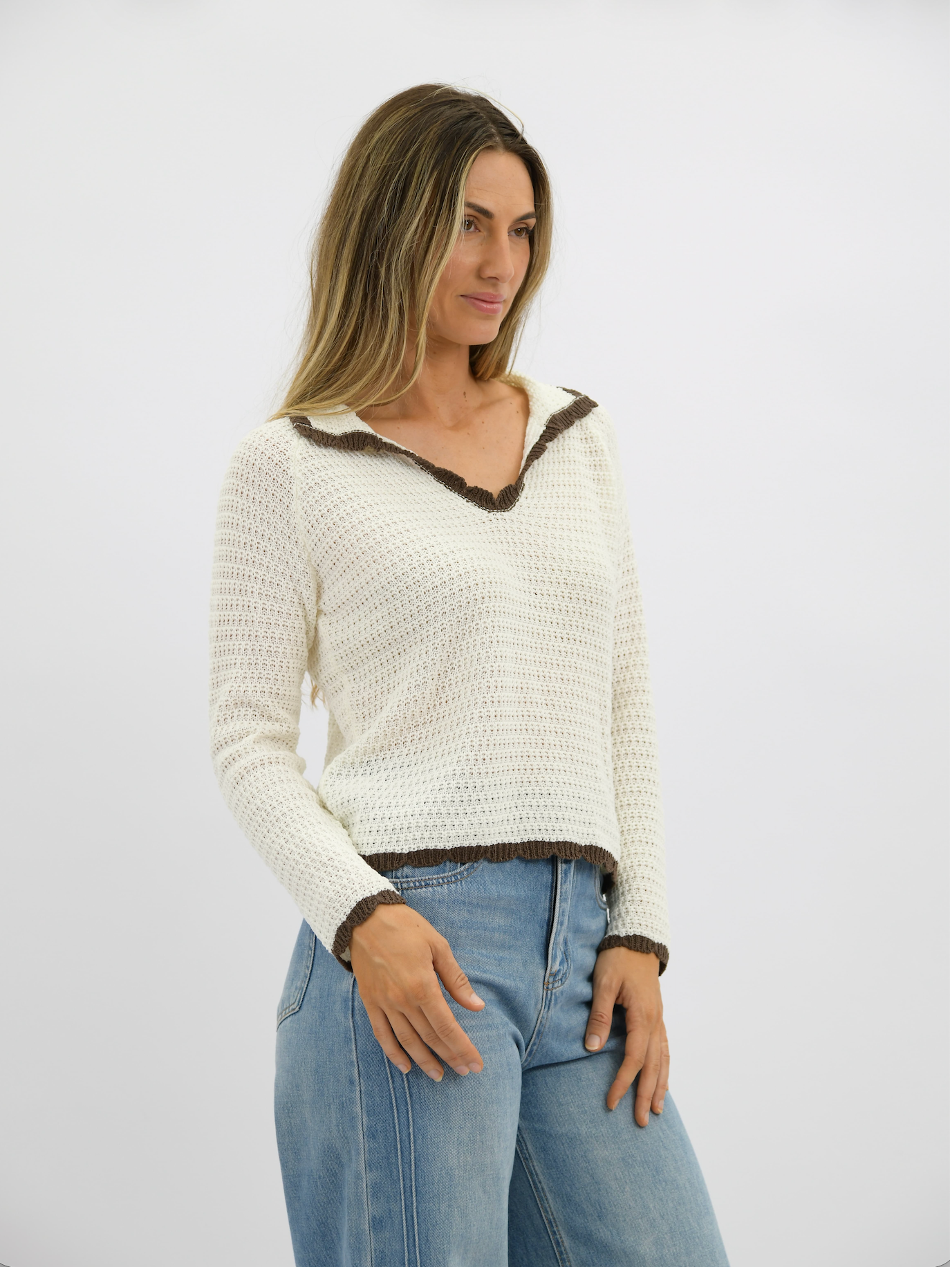 Seaside Cotton Blend Polo Knit