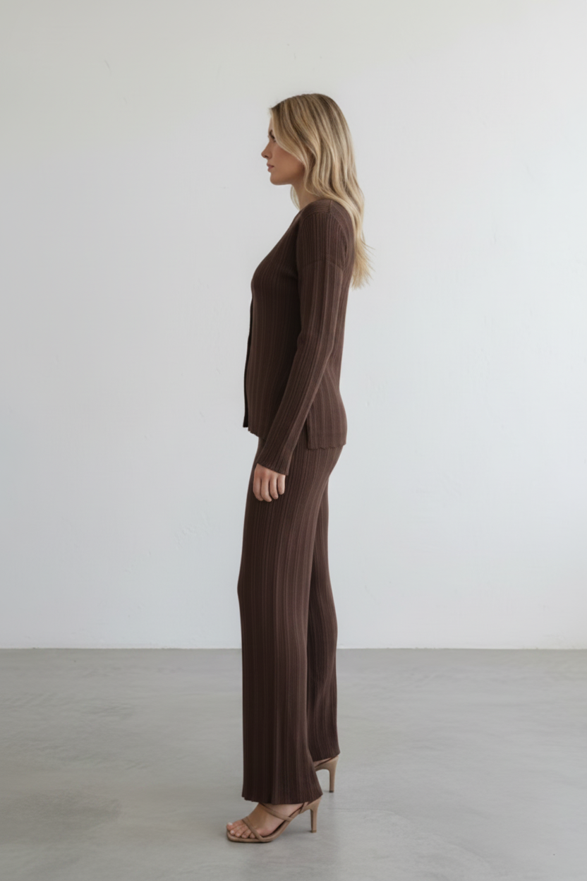 Freya Knit Pant Set Expresso