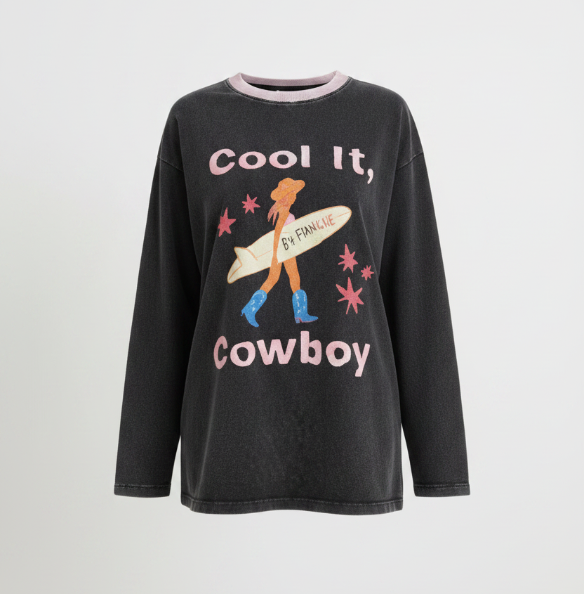 Cool It Cowboy Long Sleeve Tee Black