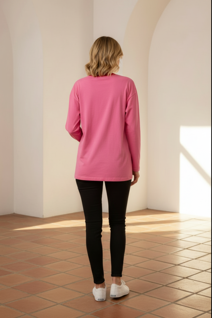 Cool It Cowboy Long Sleeve Tee Pink