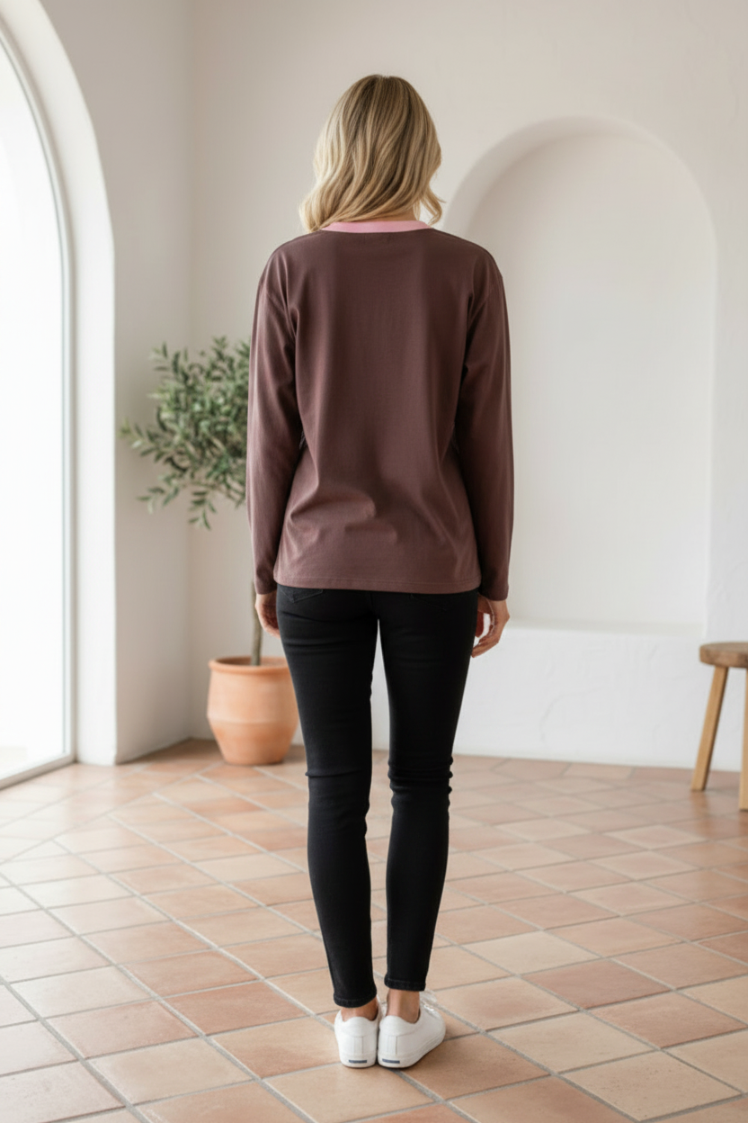 Cool It Cowboy Long Sleeve Tee Chocolate
