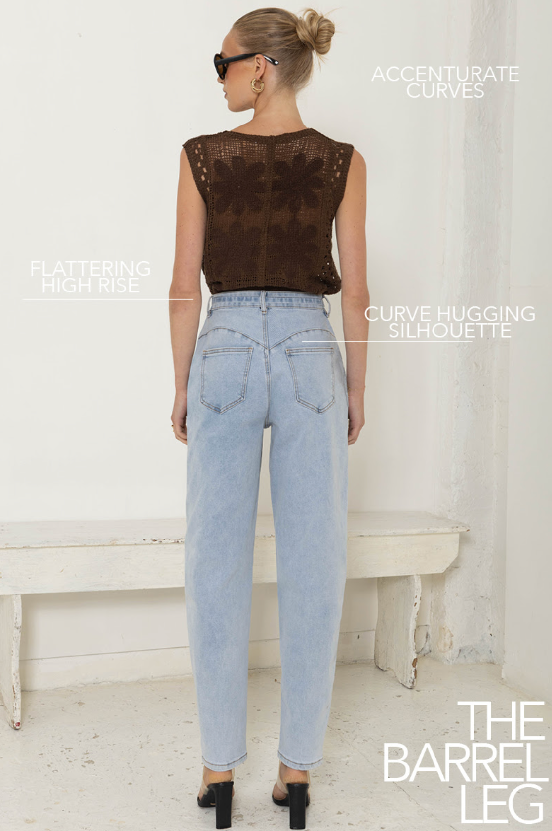 Airforce Blue Barrel Jeans