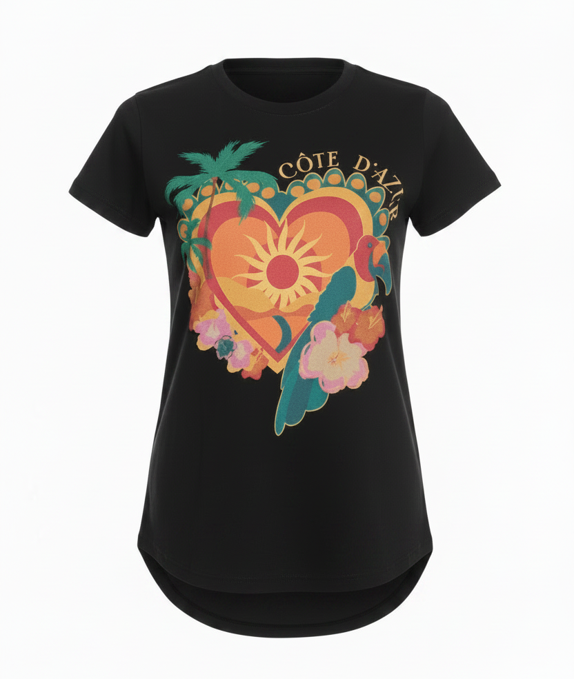 Coast of Azur Tee Black