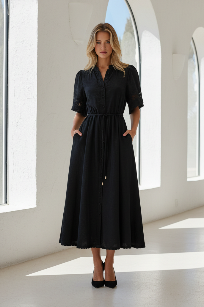 Astrid Midi Dress Black