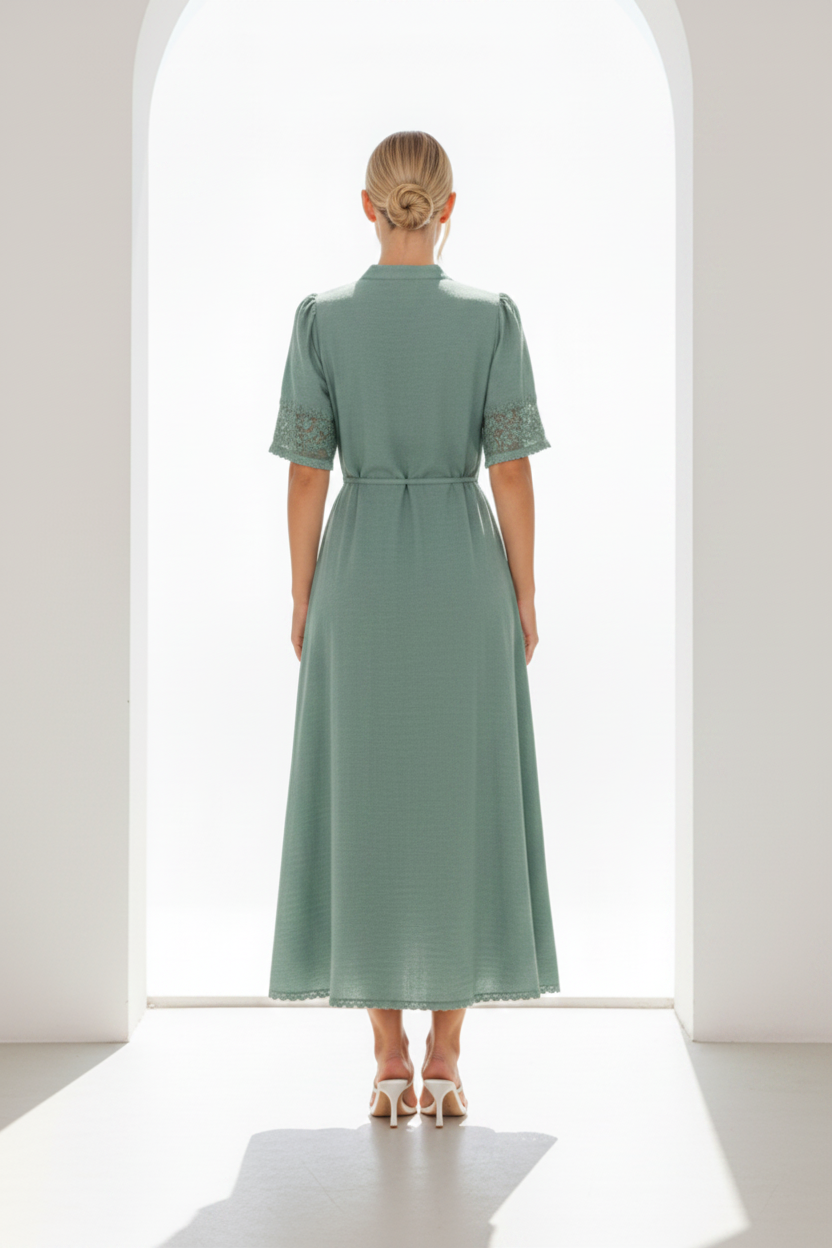 Astrid Midi Dress Mid-Green