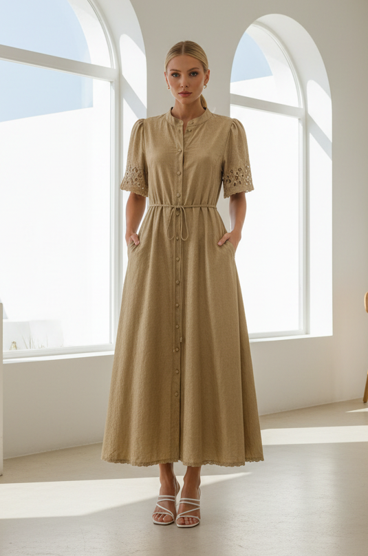 Astrid Midi Dress Latte