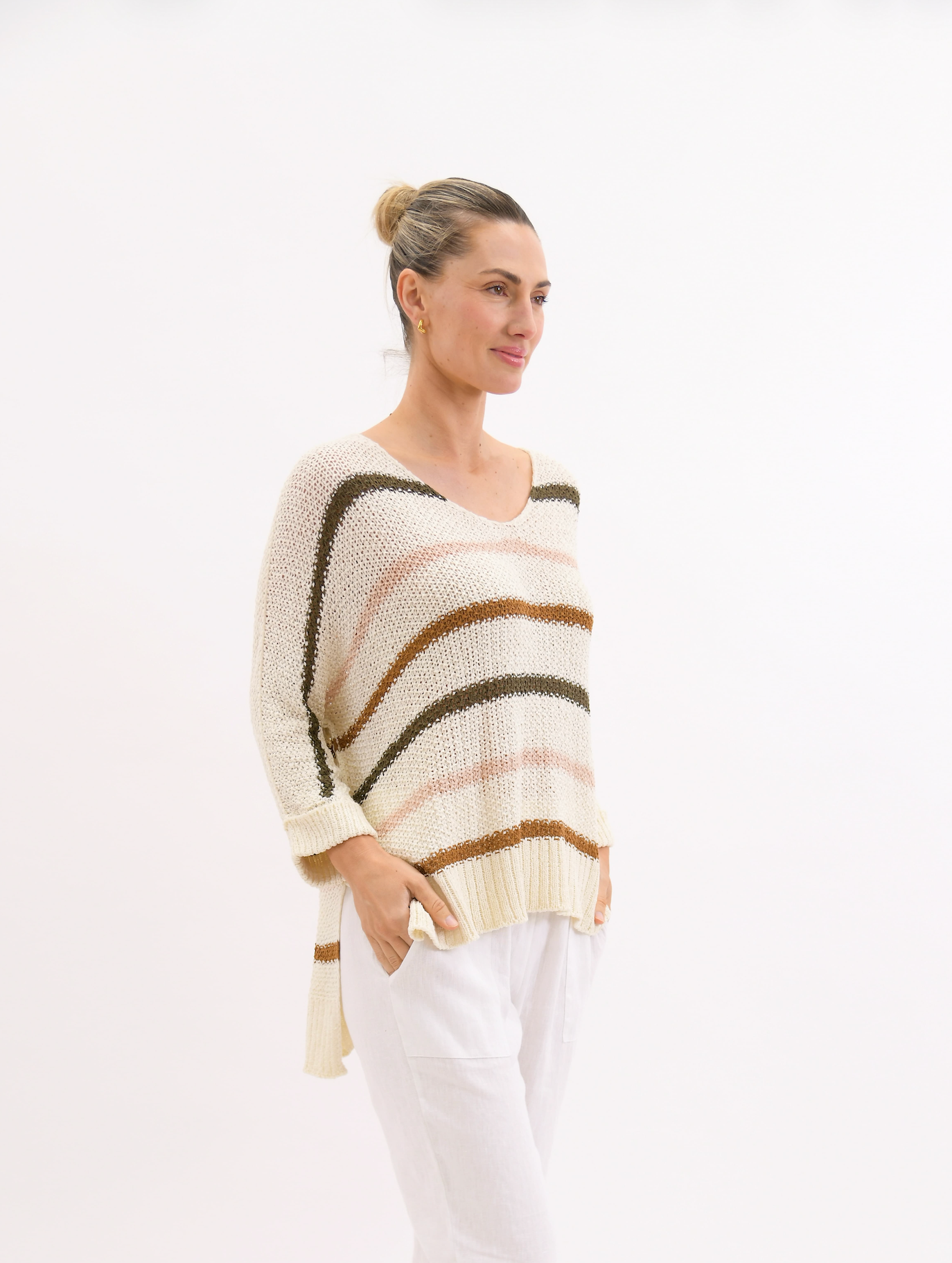 Emma Side-Split Knit Beige