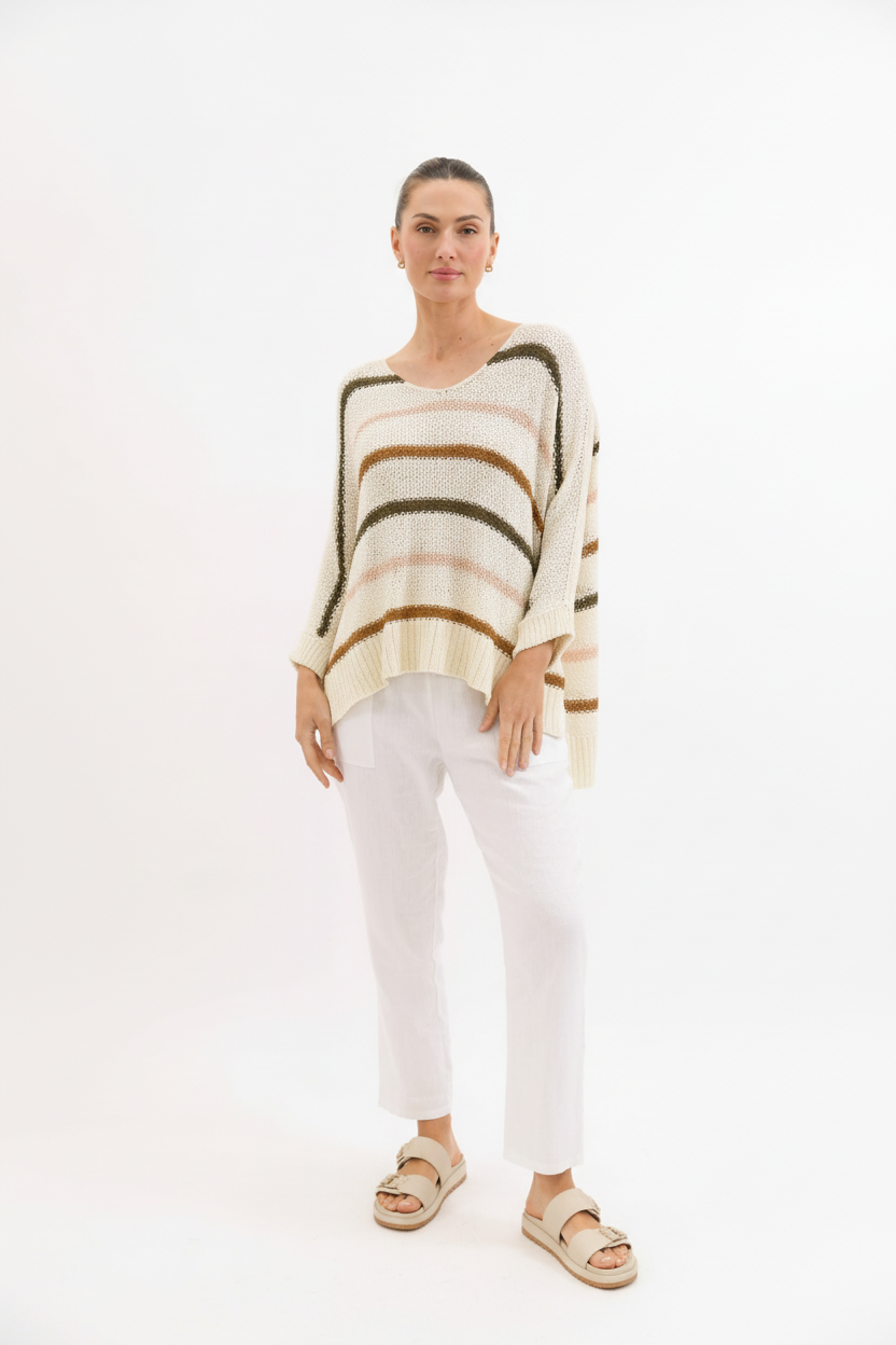 Emma Side-Split Knit Beige