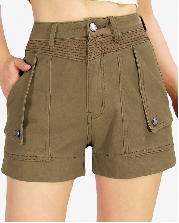 Denim Flip Pocket Shorts
