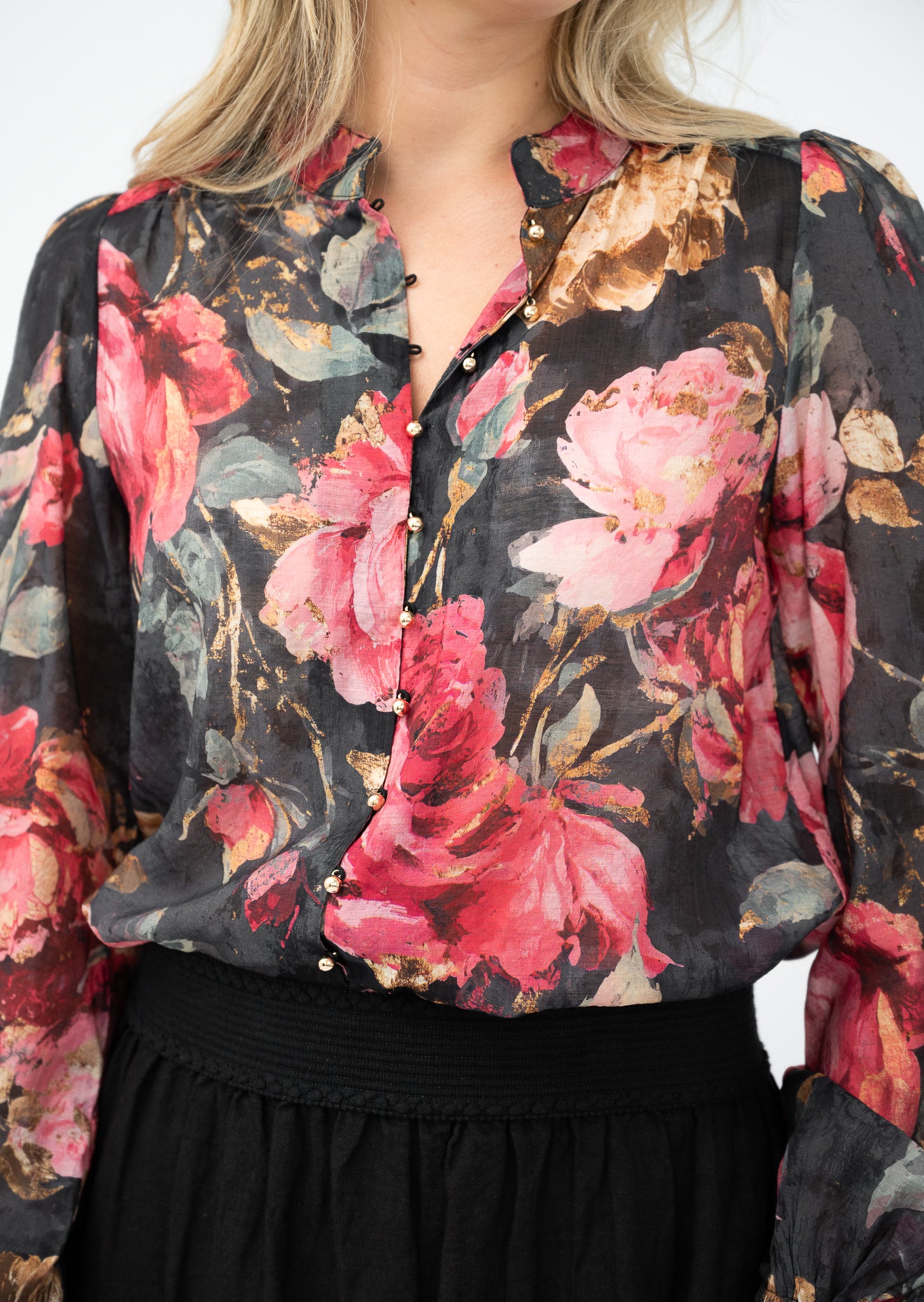 Rose Garden Blouse Black