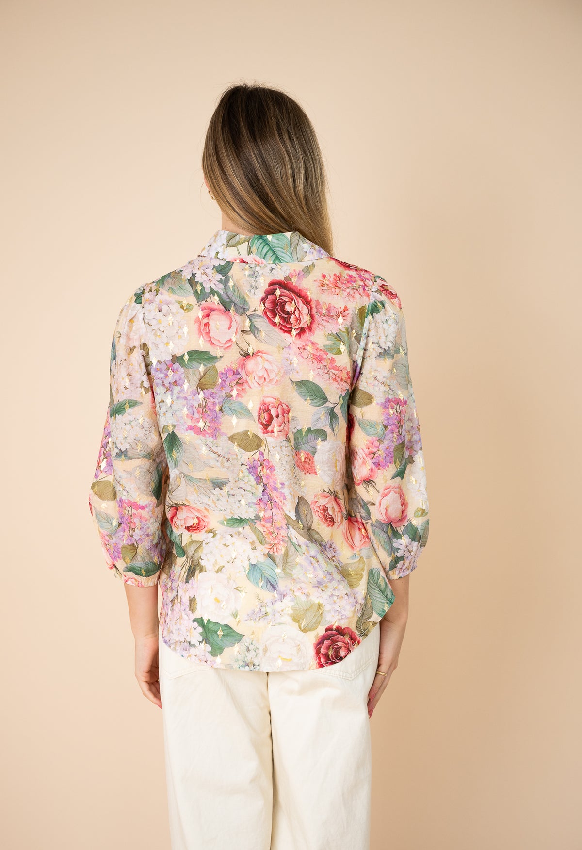 Thalia Foil Print Blouse
