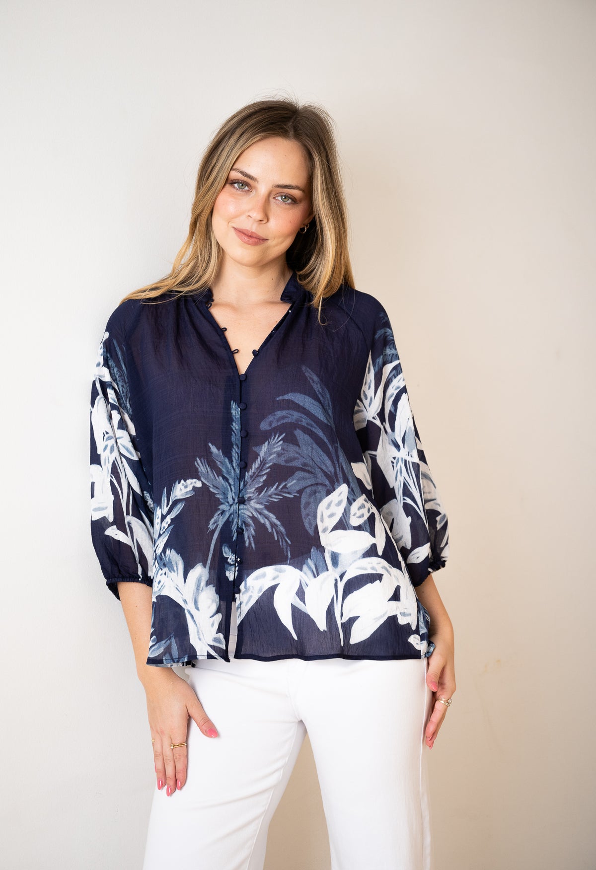Havana Lyocell Blouse Navy
