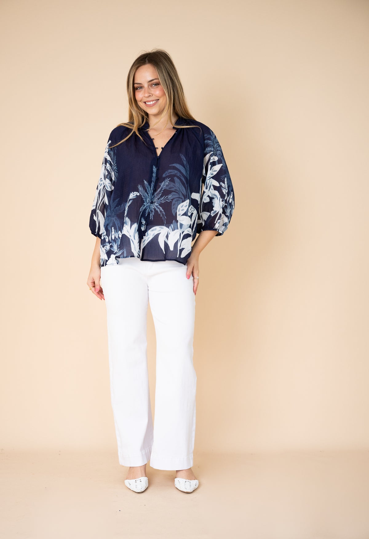 Havana Lyocell Blouse Navy