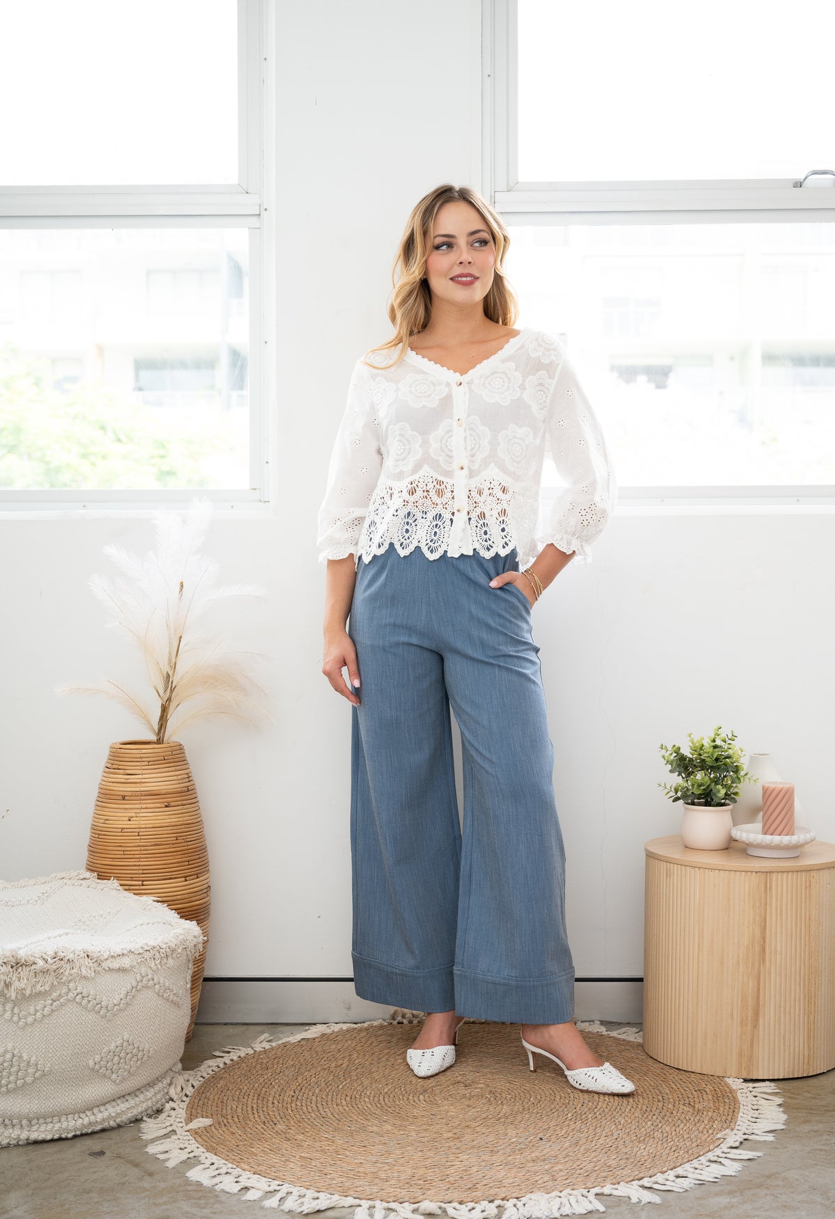 Kiva Crochet Cardigan White