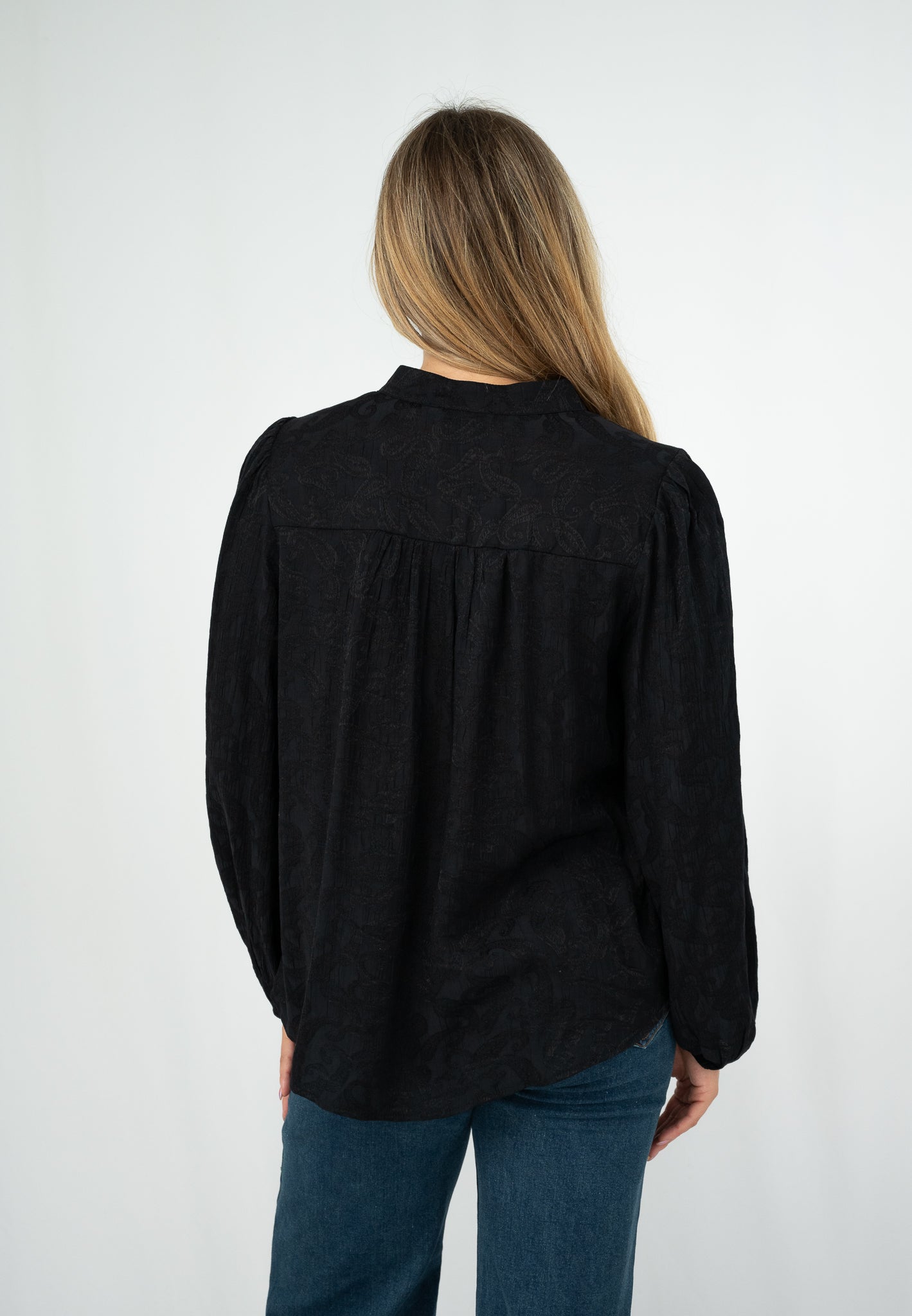 Zahra Jacquard Blouse Black
