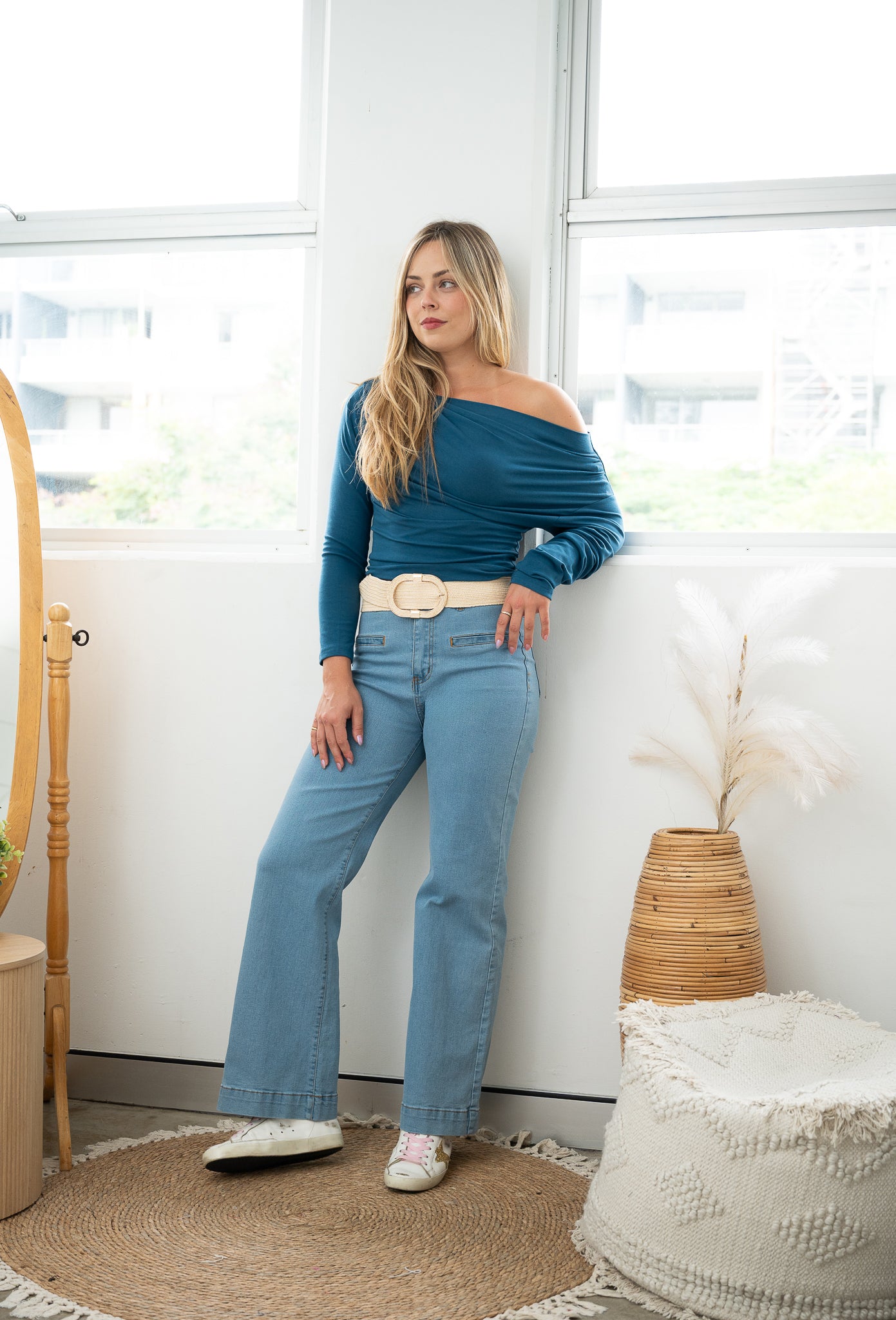 Romi Off-Shoulder Top Denim