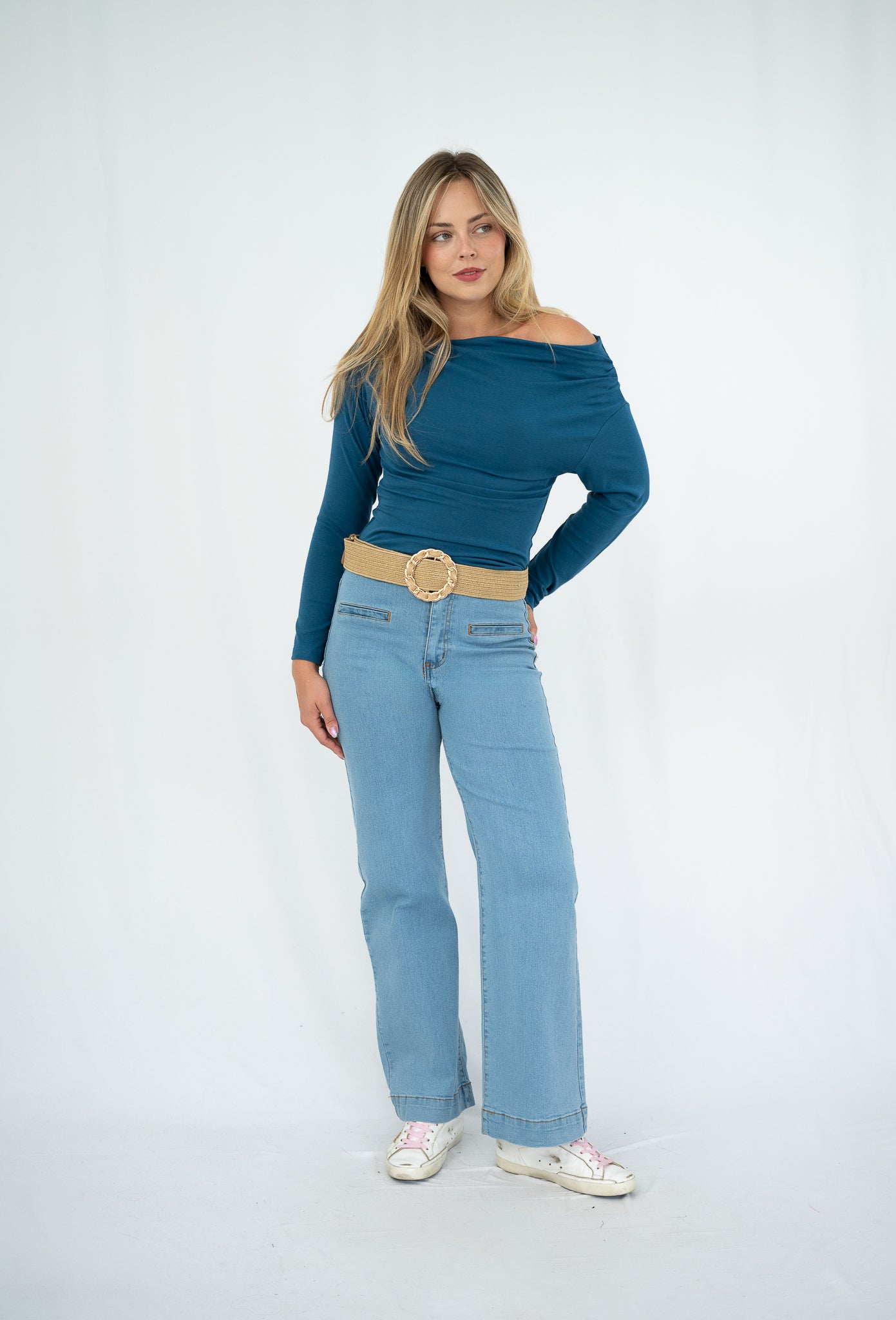 Romi Off-Shoulder Top Denim