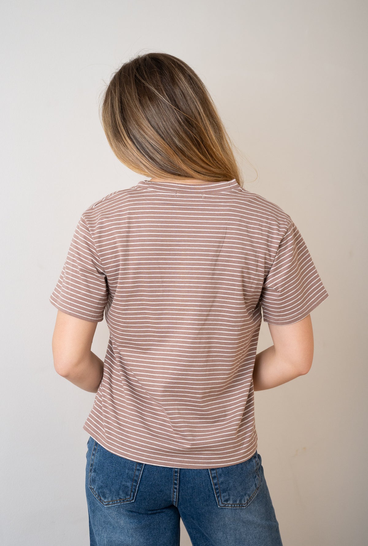 Pin Stripe Tee Mocha