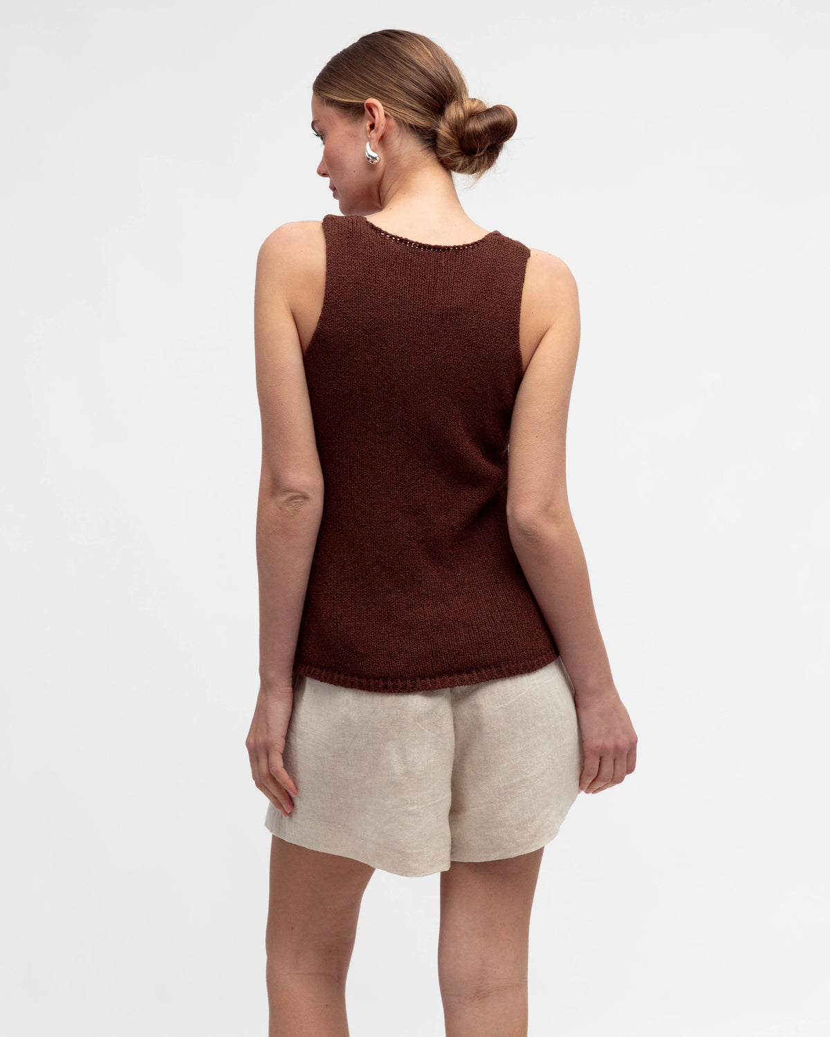 V Neck Boucle Knit Top