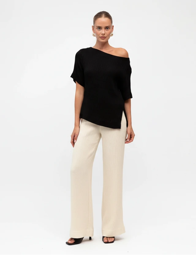 Dalle Asymmetrical Tee Black