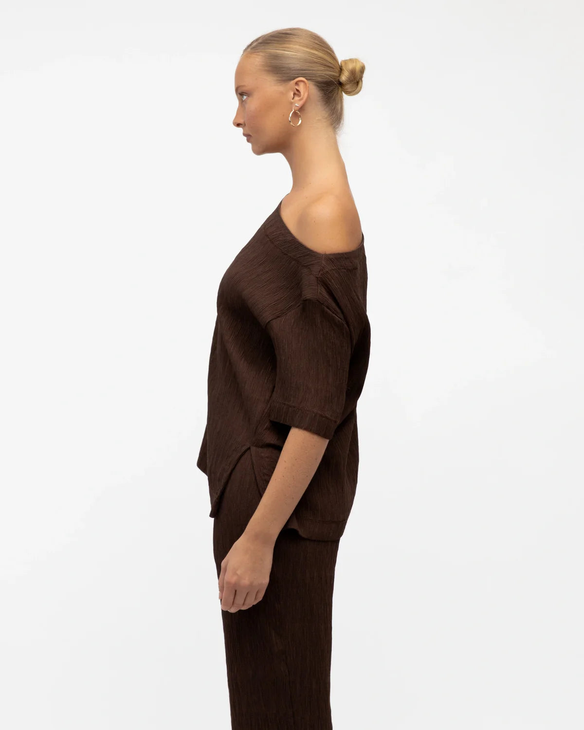 Dalle Asymmetrical Tee Chocolate