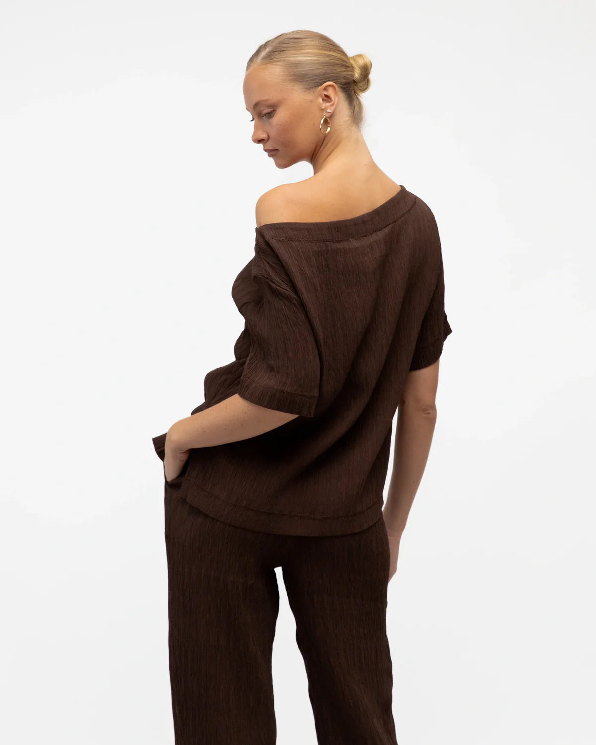 Dalle Asymmetrical Tee Chocolate