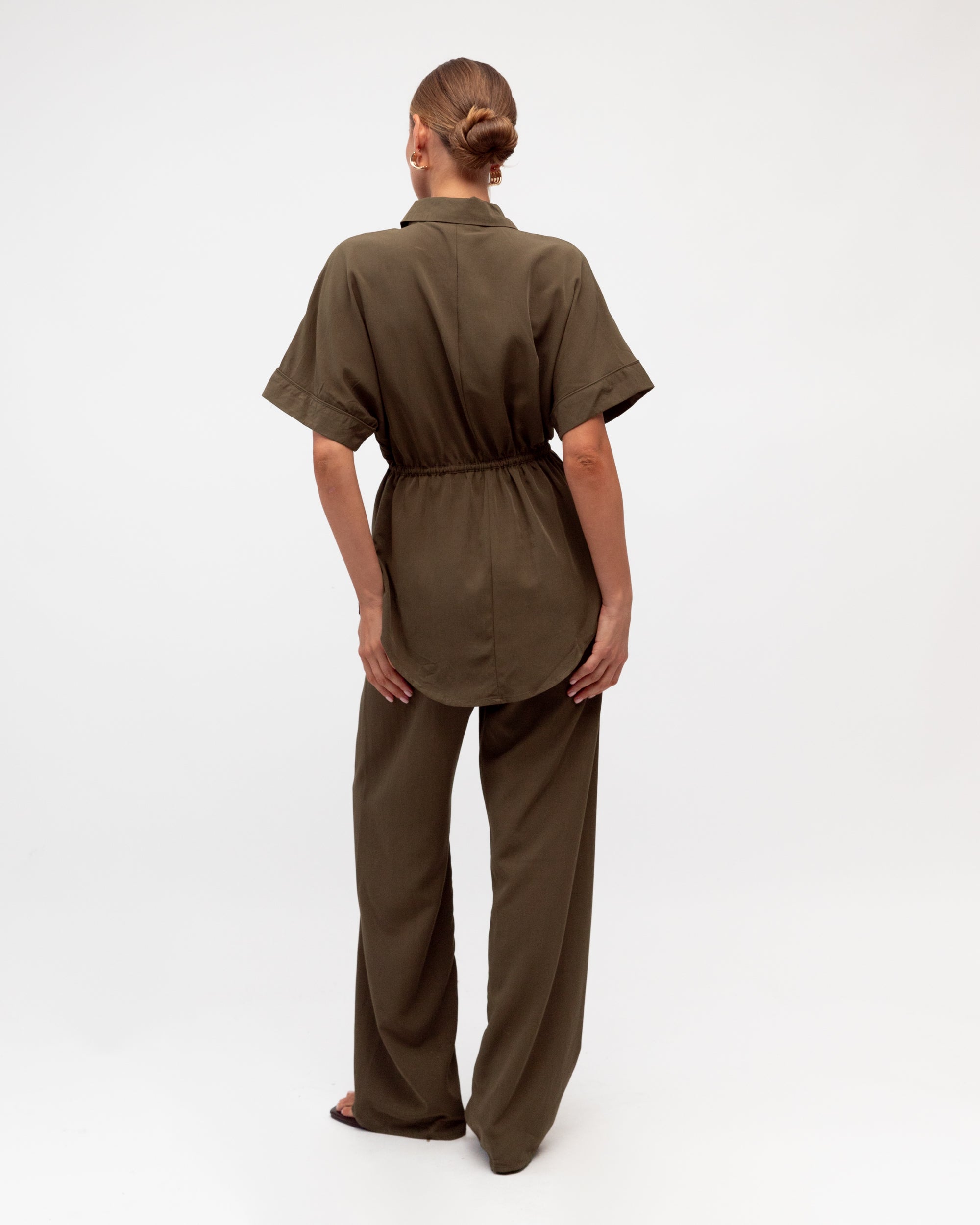 Maleny Drawstring Shirt Chocolate