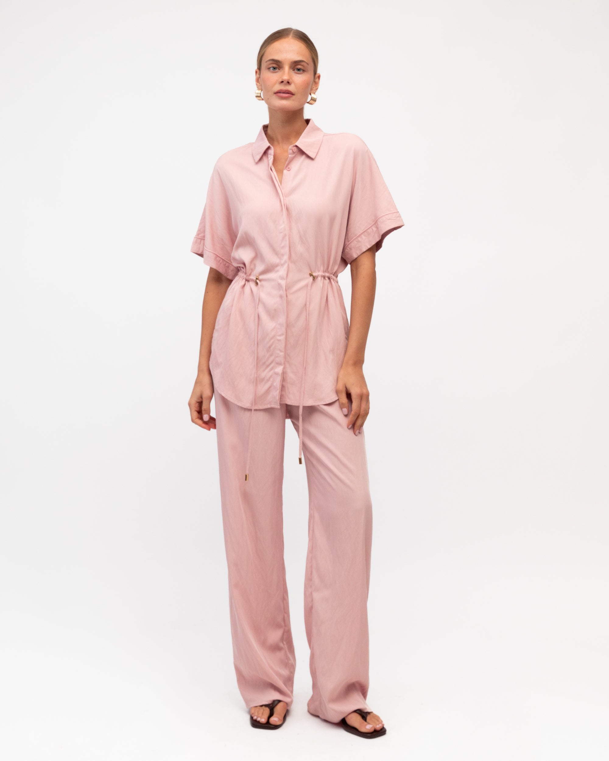Maleny Drawstring Shirt Pink