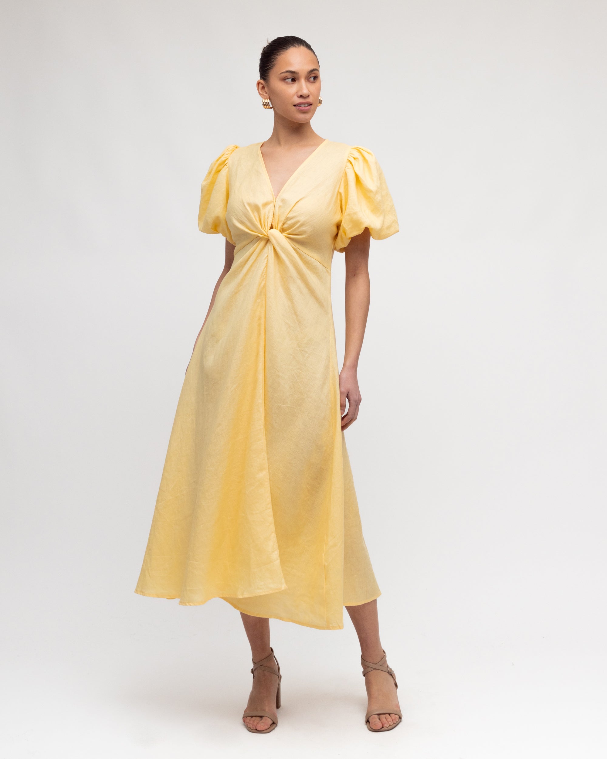 Layla Midi Dress Lemon