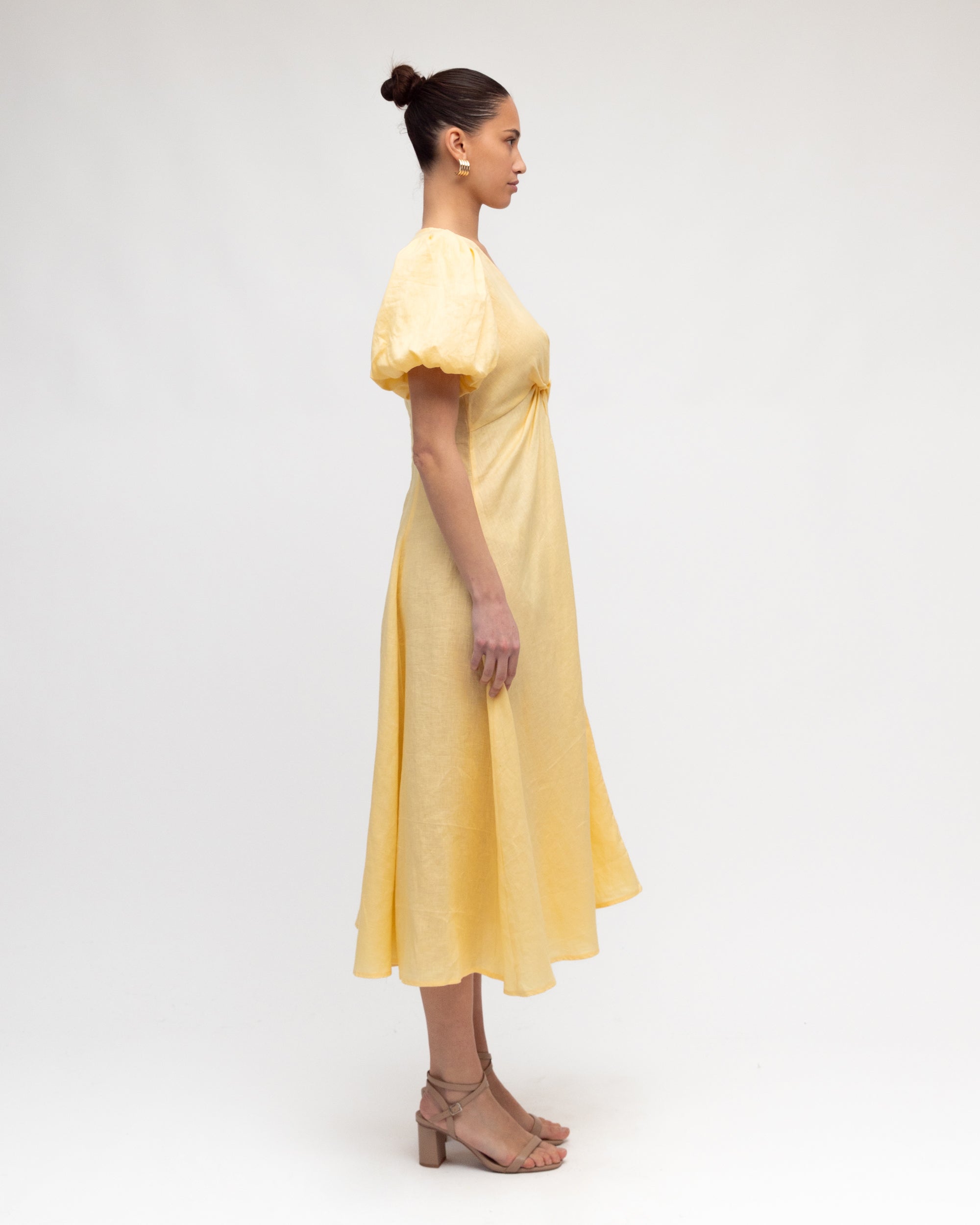 Layla Midi Dress Lemon