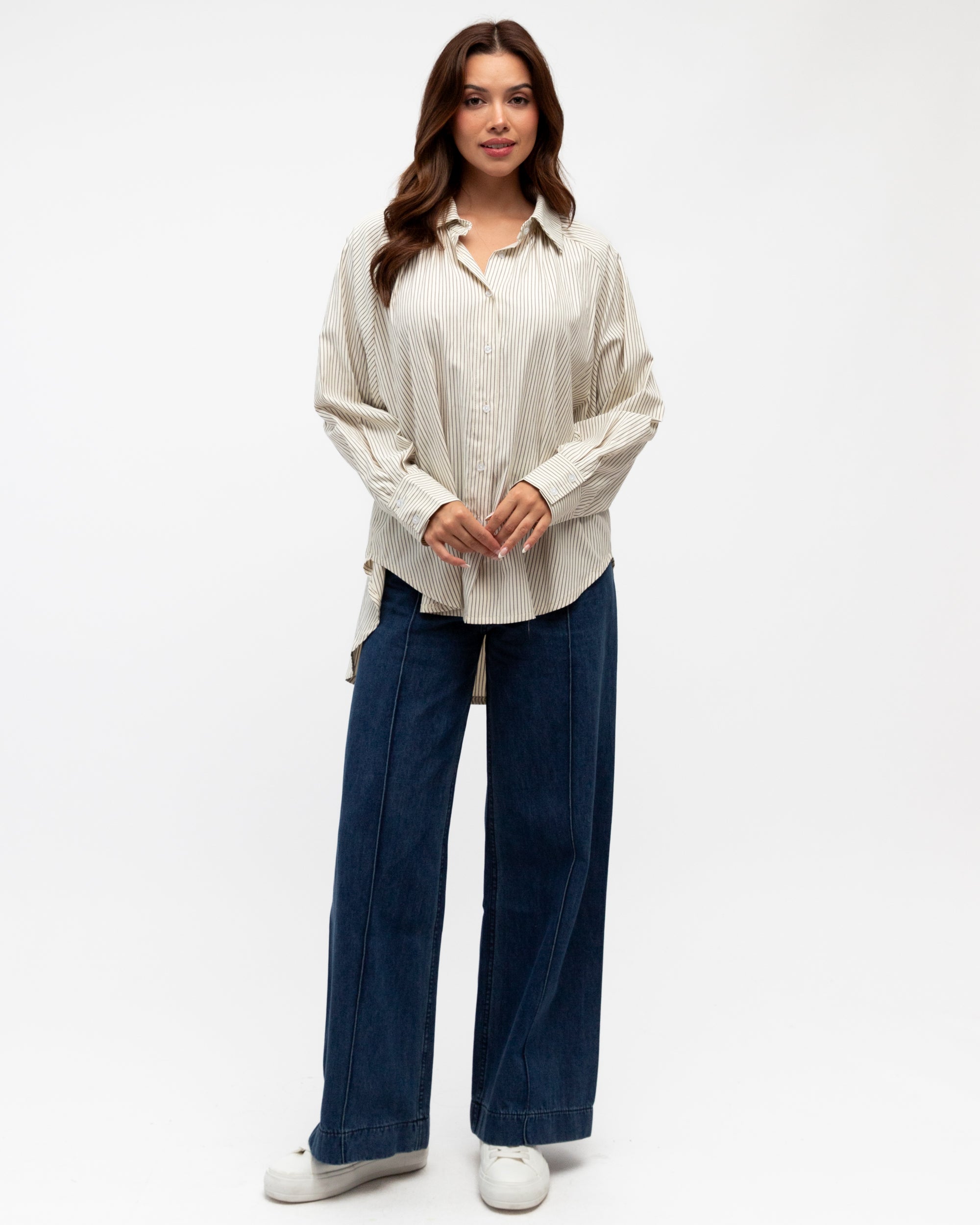 Coastal Stripe Shirt Beige
