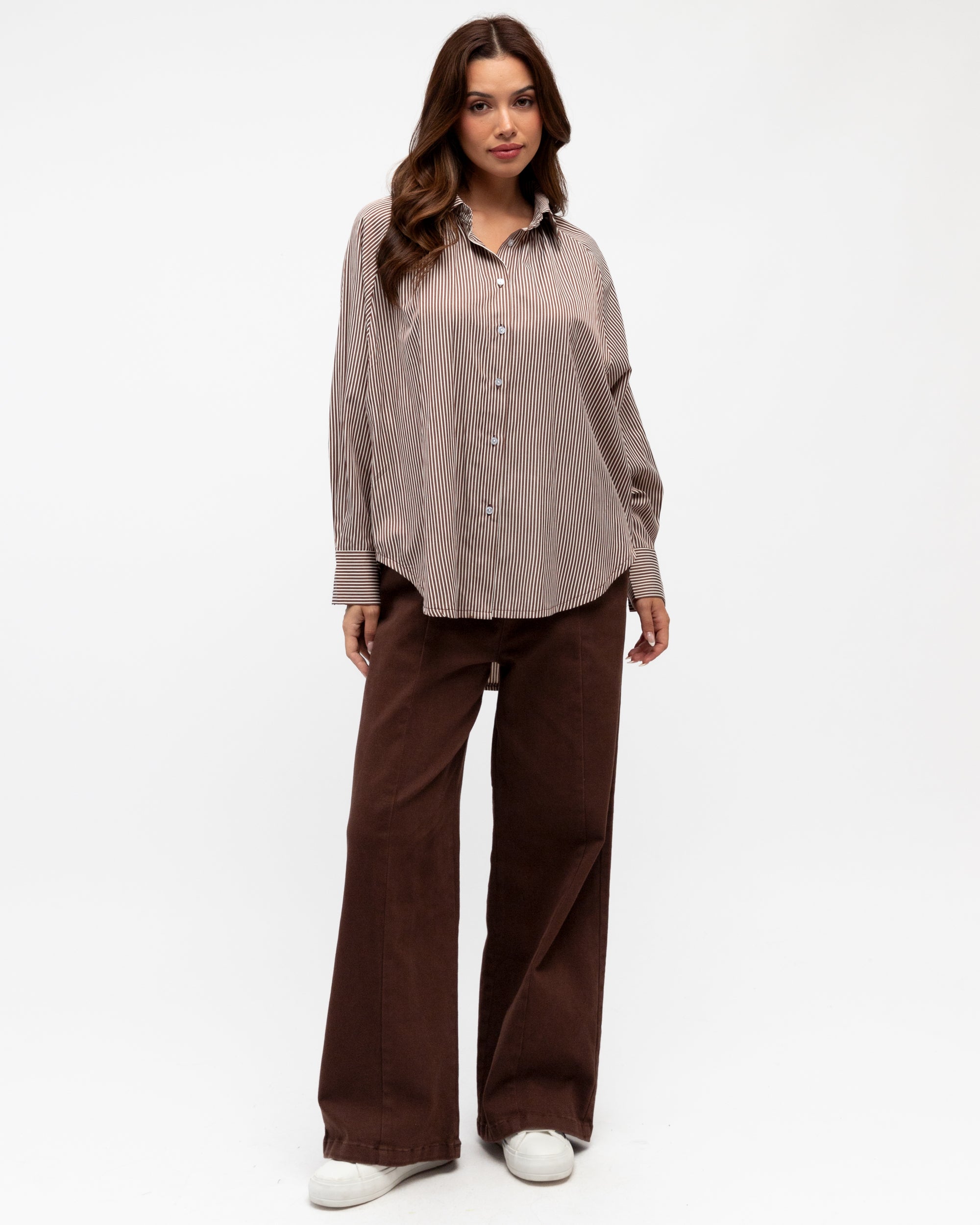 Coastal Stripe Shirt Chocolate