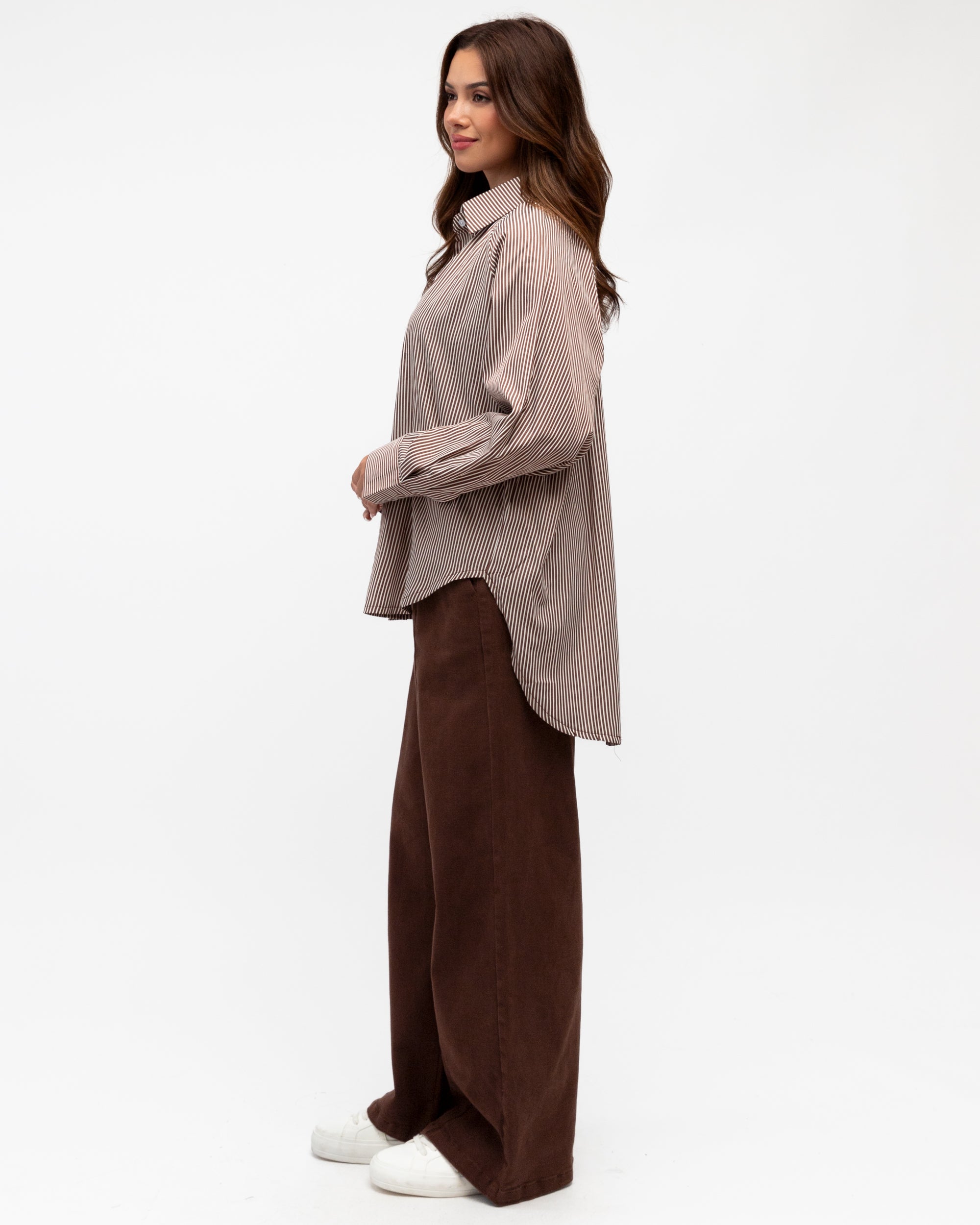 Coastal Stripe Shirt Chocolate